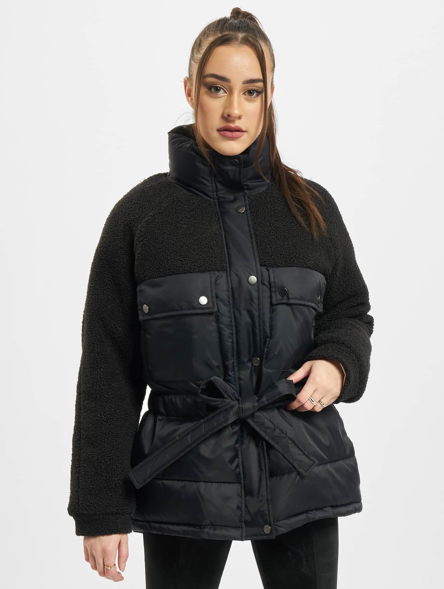 Urban Classics Ladies Sherpa Mix Puffer Jacket – Bild 3