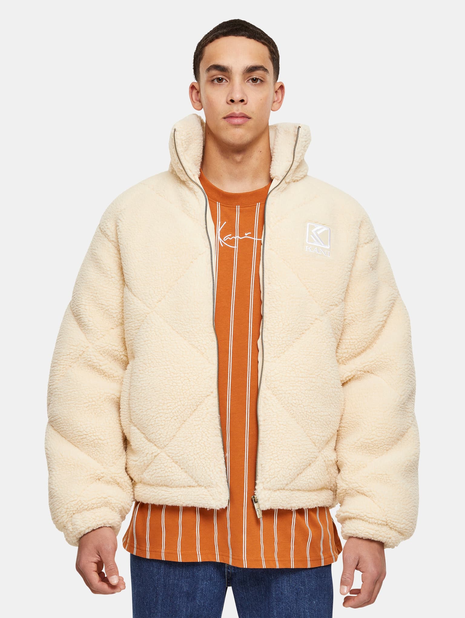Karl Kani KM224-057-1 OG Rhombus Teddy Puffer Jacket