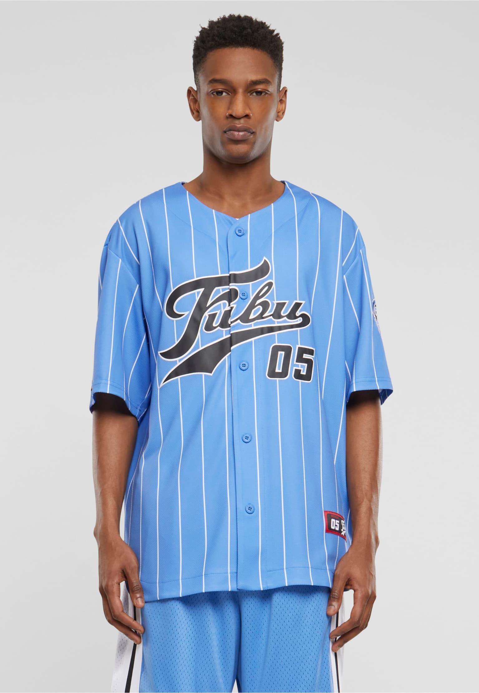 Fubu Varsity Mesh Pinstripe Baseball Jersey
