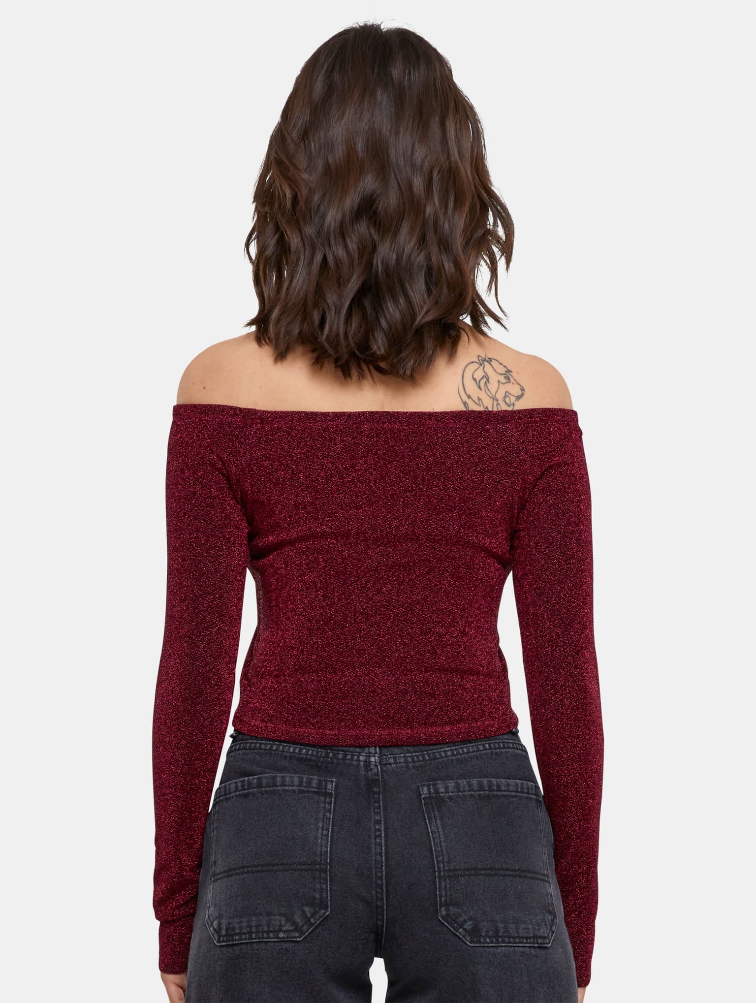 Urban Classics Ladies Off Shoulder Glitter Longsleeve – Bild 2