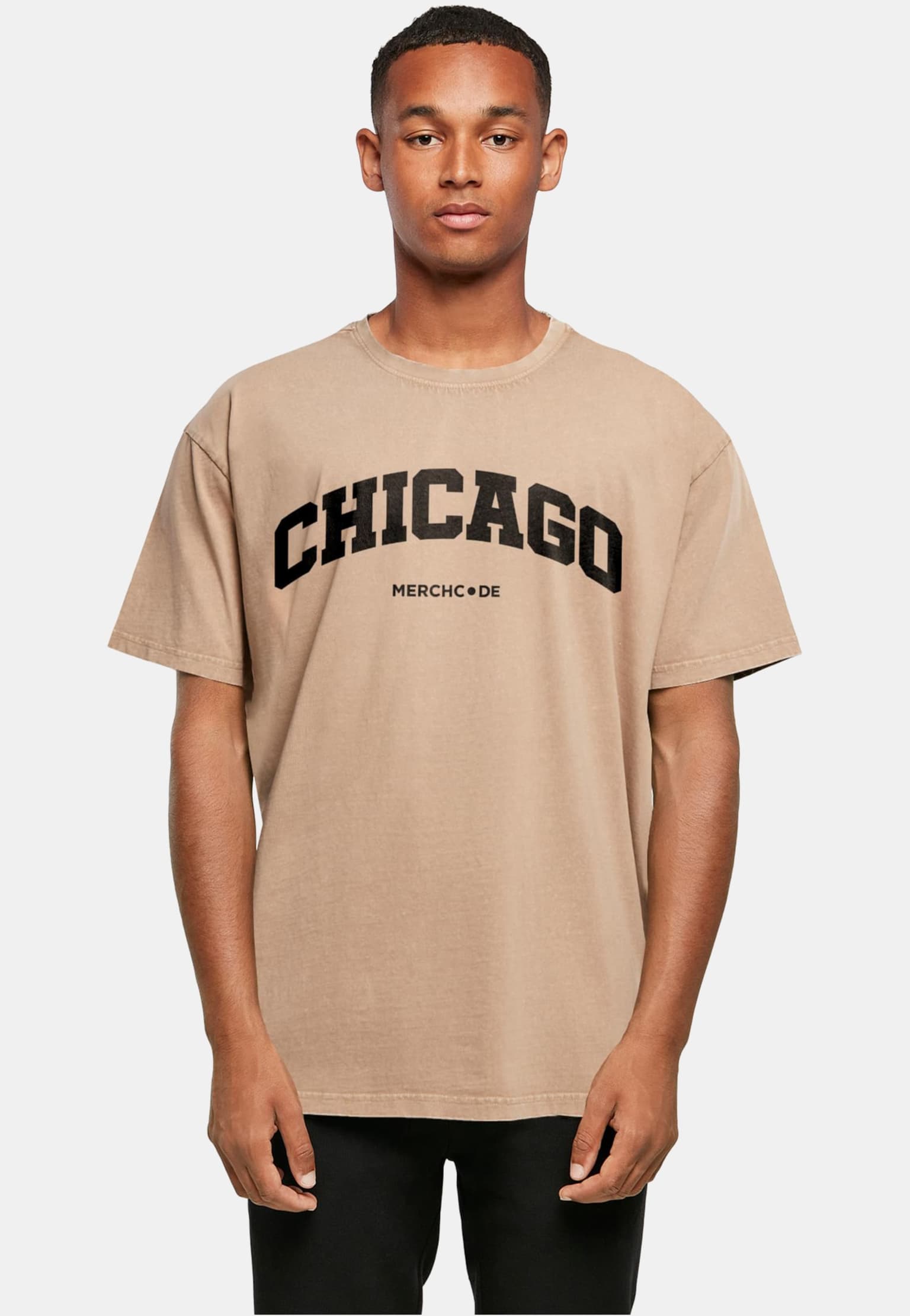 Merchcode Chicago Wording - Acid Washed Oversize Tee