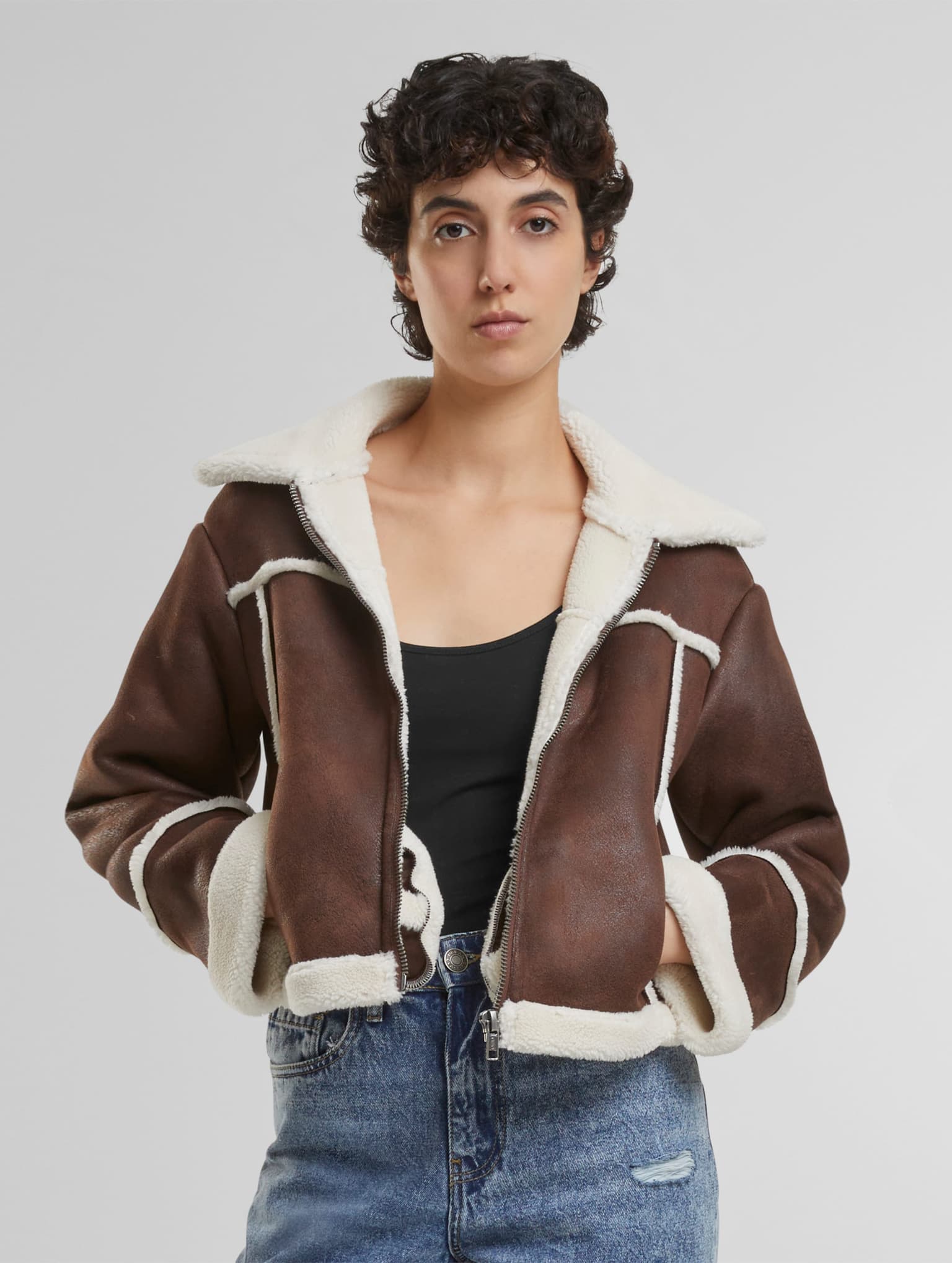 Urban Classics Ladies Shearling Übergangsjacke