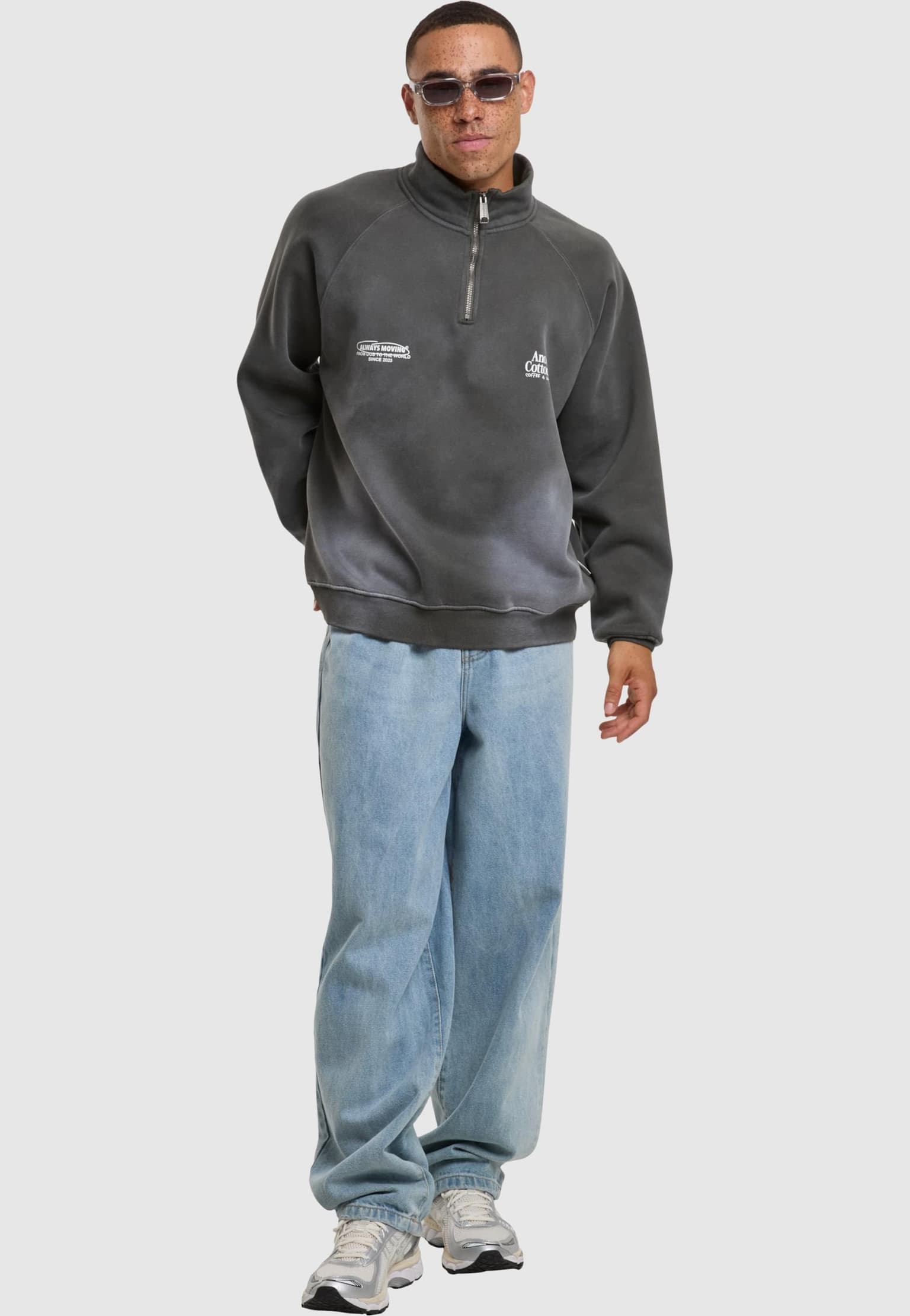 Another Cotton Lab Always Moving Washed Half Zip Sweatshirt – Bild 4