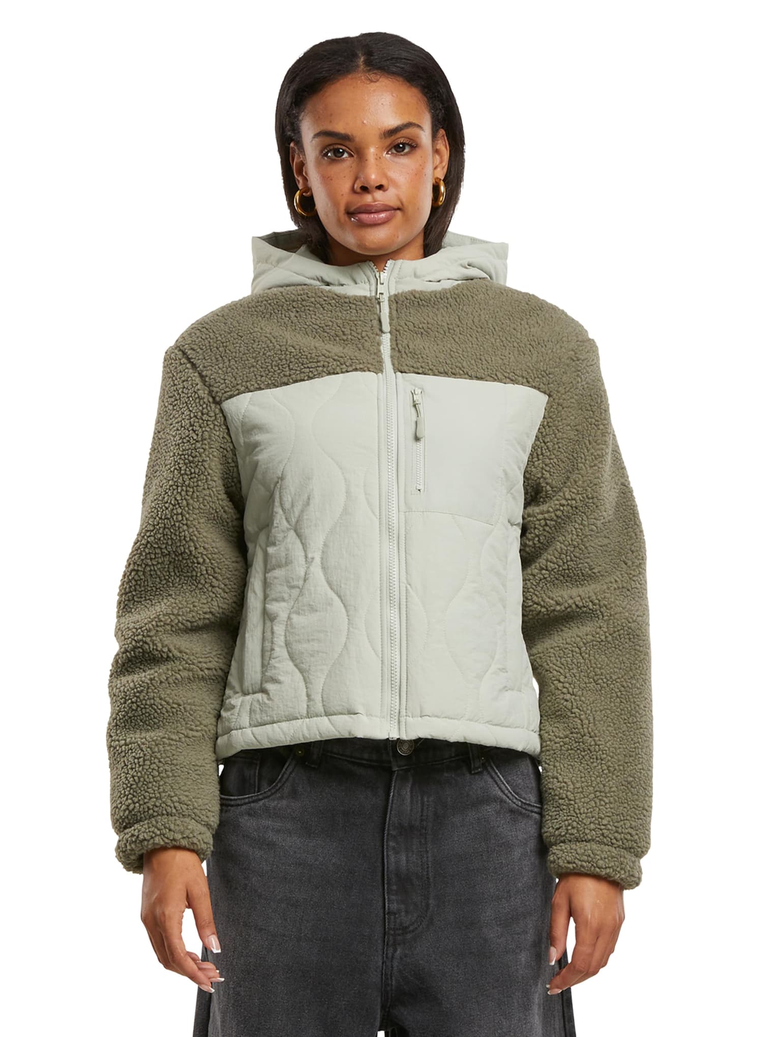Urban Classics Ladies Sherpa Crinkle Nylon Mix Jacket – Bild 4