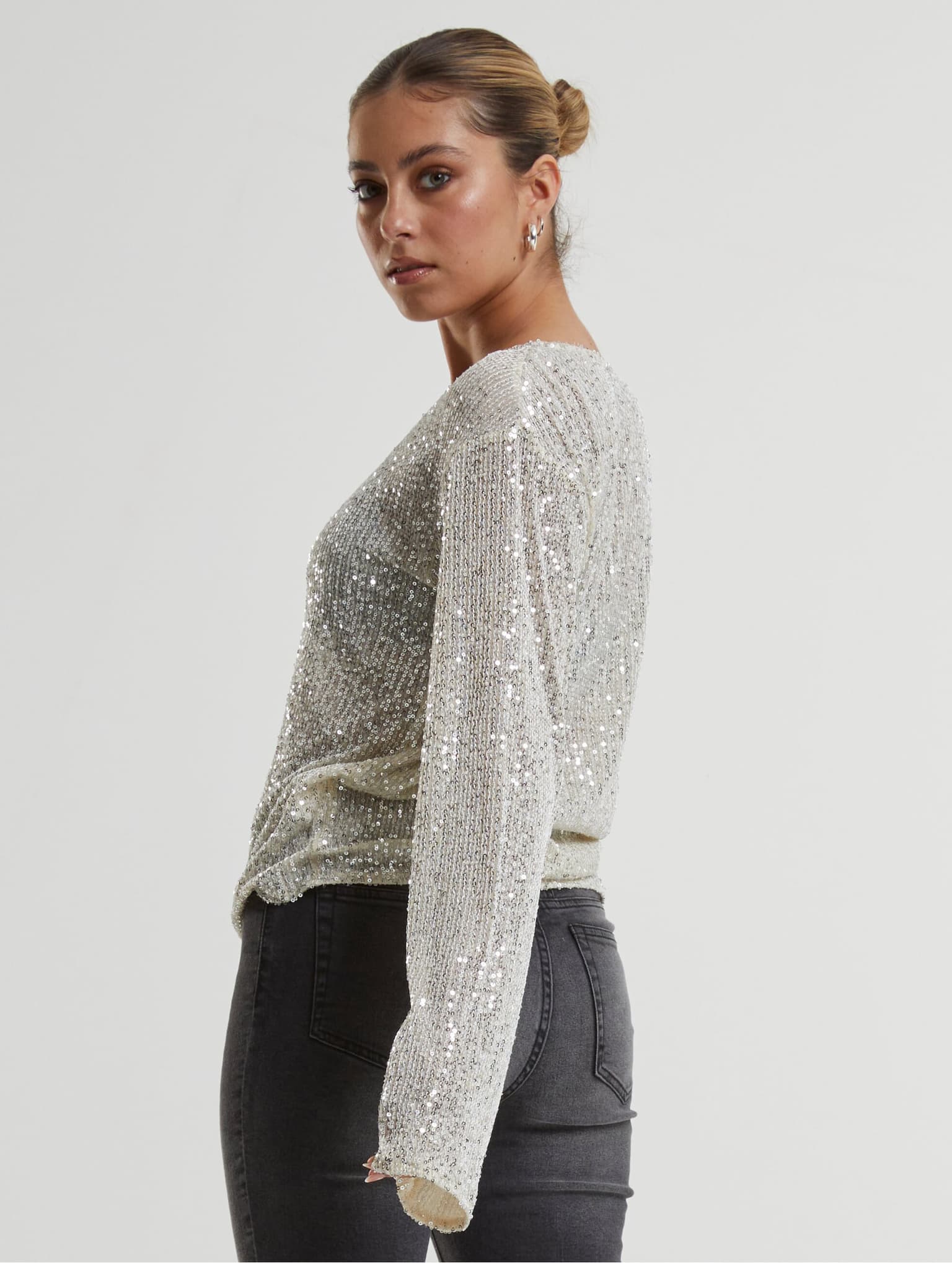 Urban Classics Ladies Sequins Longsleeve – Bild 3