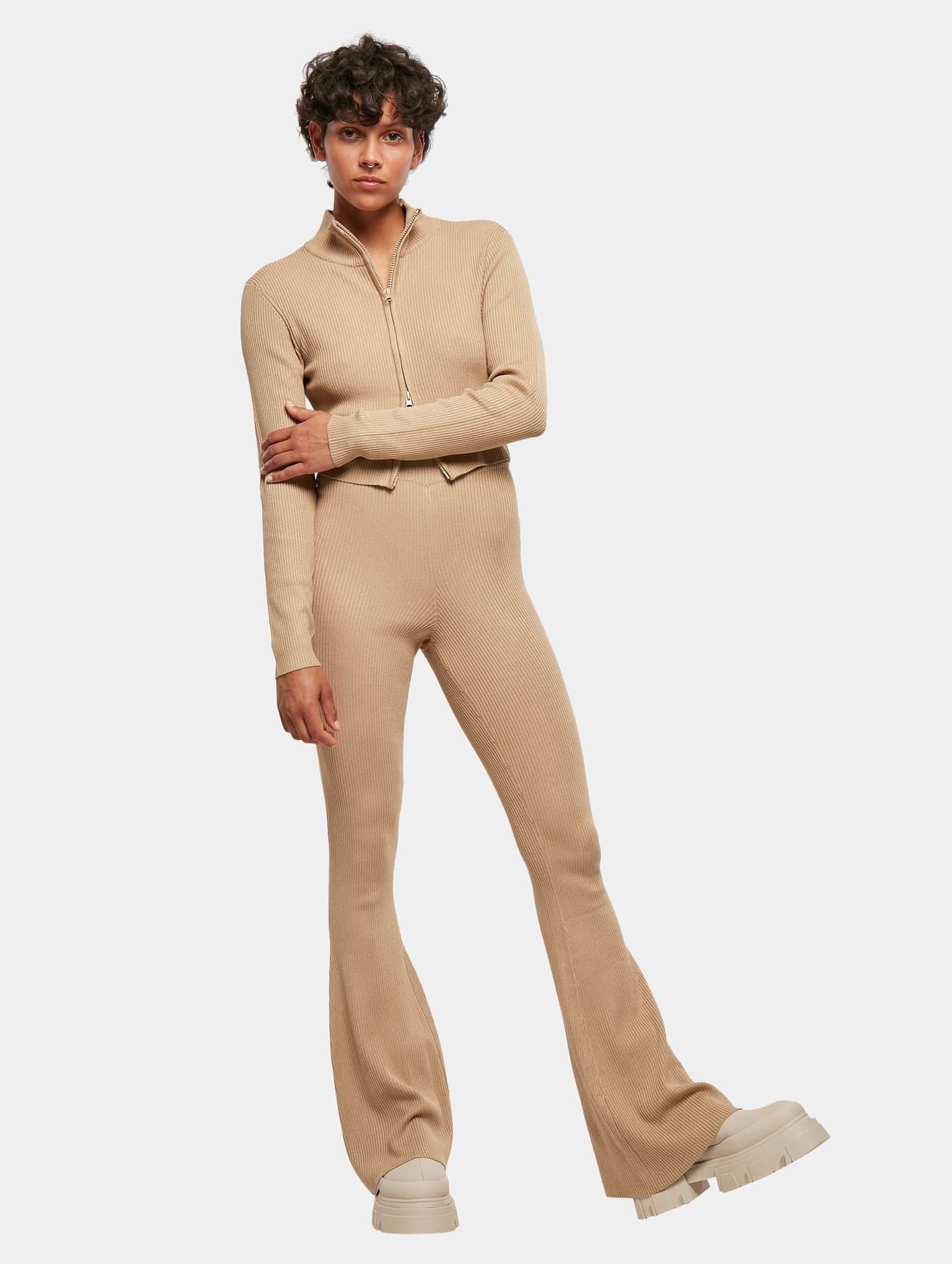 Urban Classics Ladies Cropped Rib Knit Zip Cardigan – Bild 4
