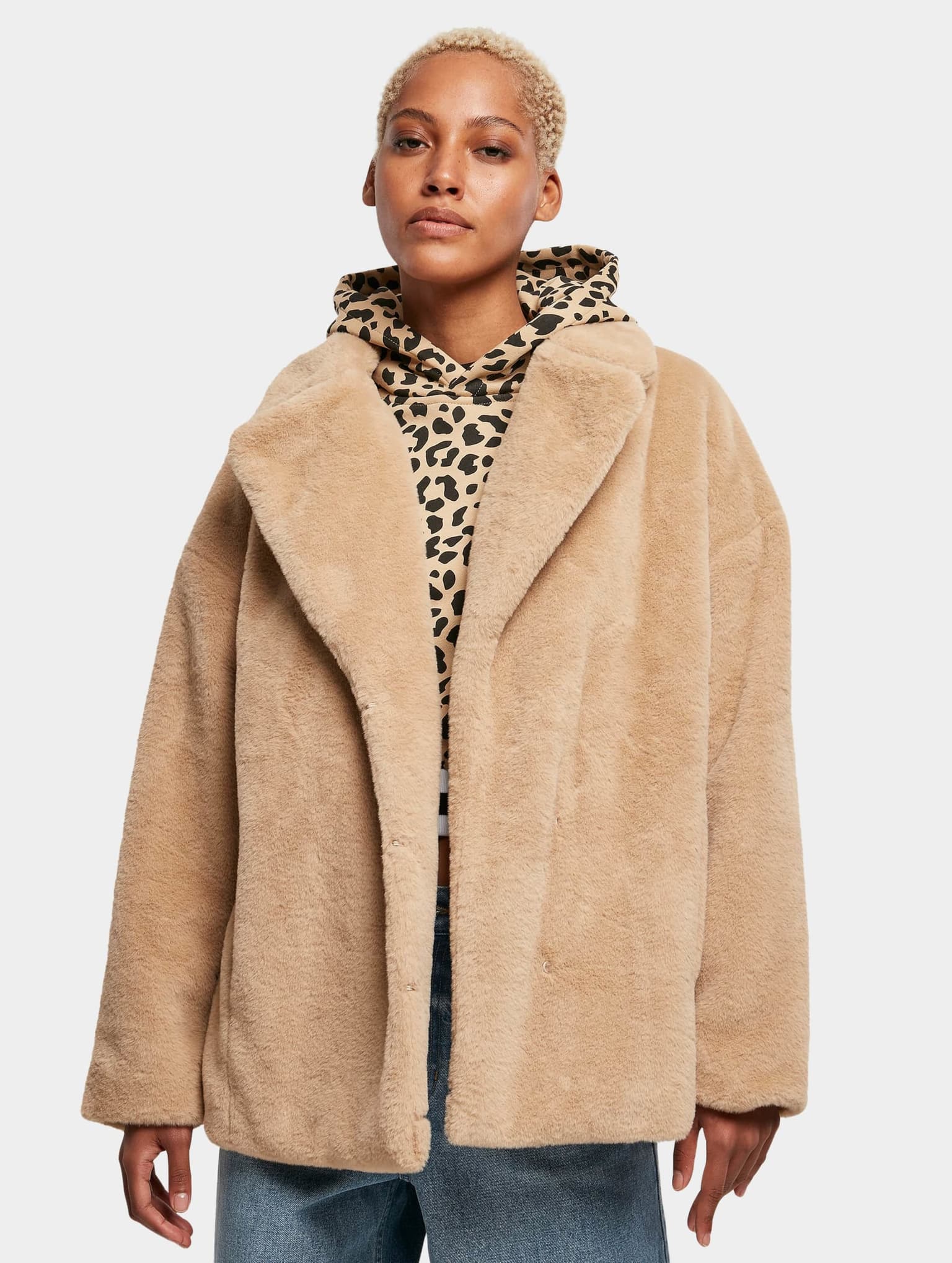 Urban Classics Ladies Lapel Teddy Jacket – Bild 3