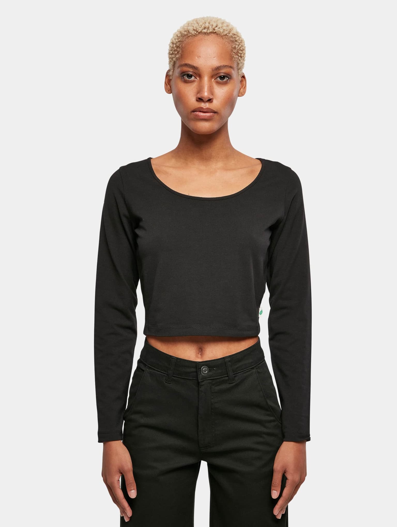 Urban Classics Ladies Essentials Wide Neck Cropped Longsleeve – Bild 3