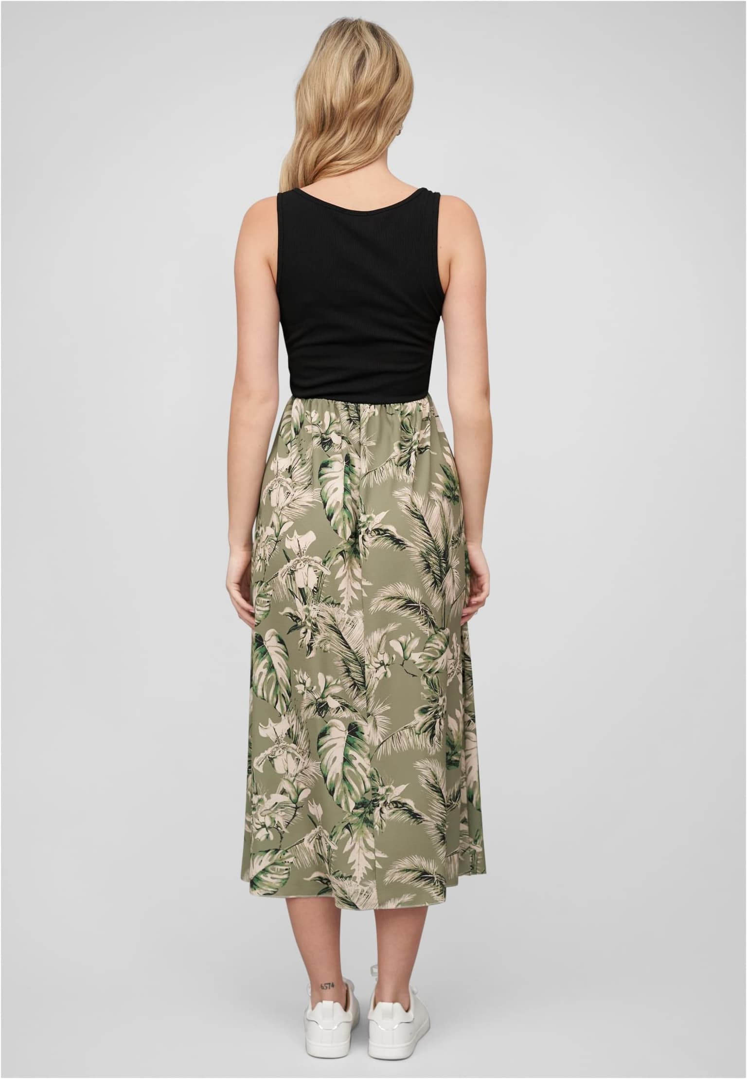 Cloud5ive Damen Maxi-Kleid 2-Tone mit Palmen Print – Bild 2