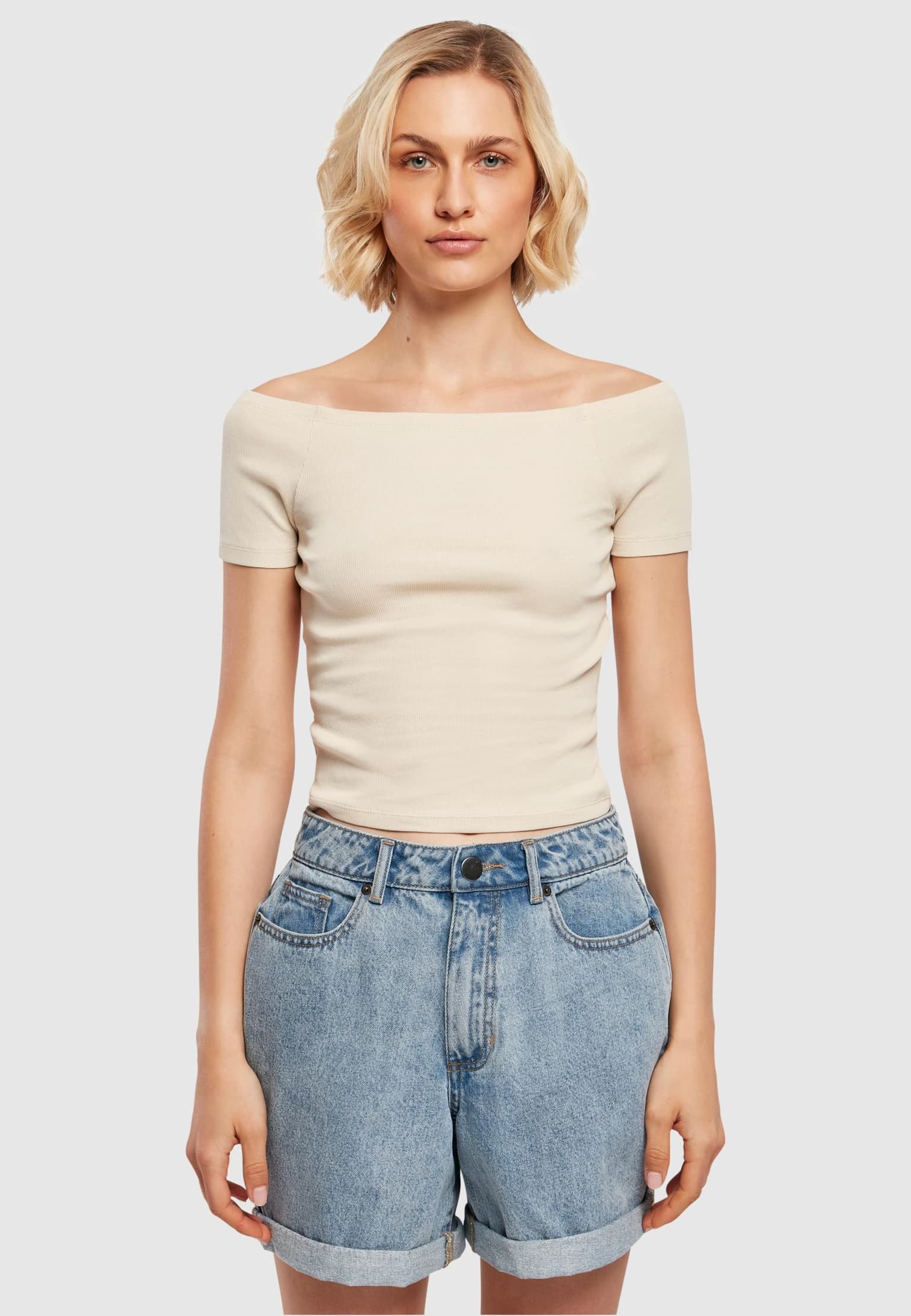 Urban Classics Ladies Off Shoulder Rib Tee – Bild 3