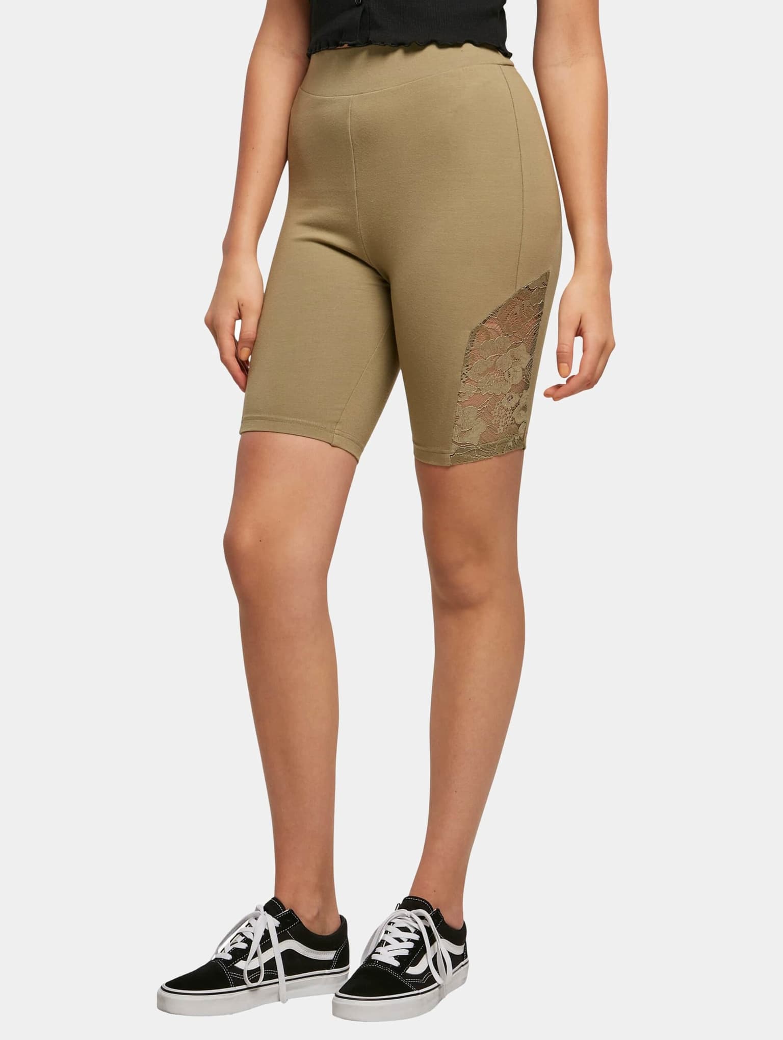Urban Classics Ladies High Waist Lace Inset Cycle Short