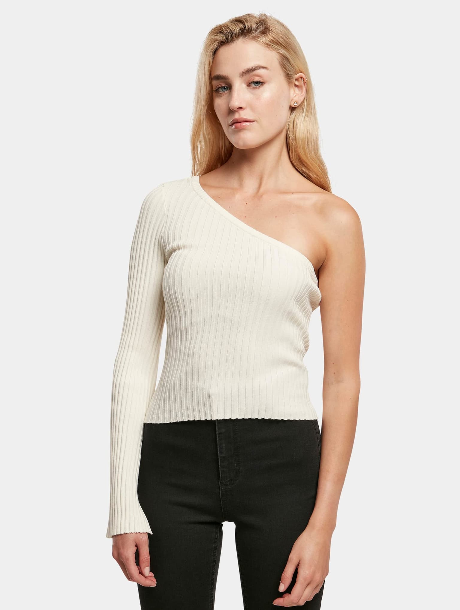 Urban Classics Ladies Short Rib Knit One Sleeve Sweater – Bild 3
