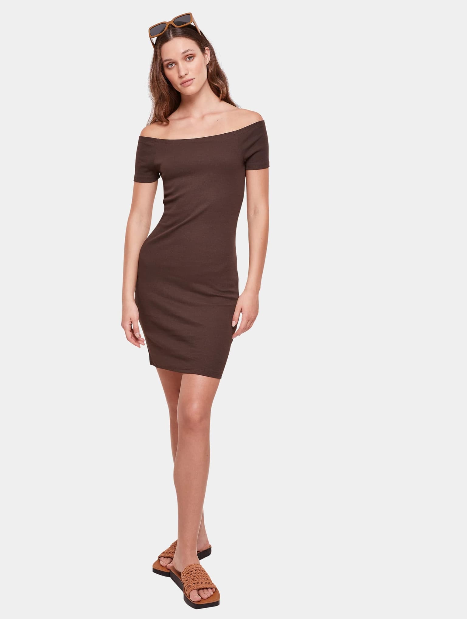 Urban Classics Ladies Off Shoulder Rib Dress – Bild 4