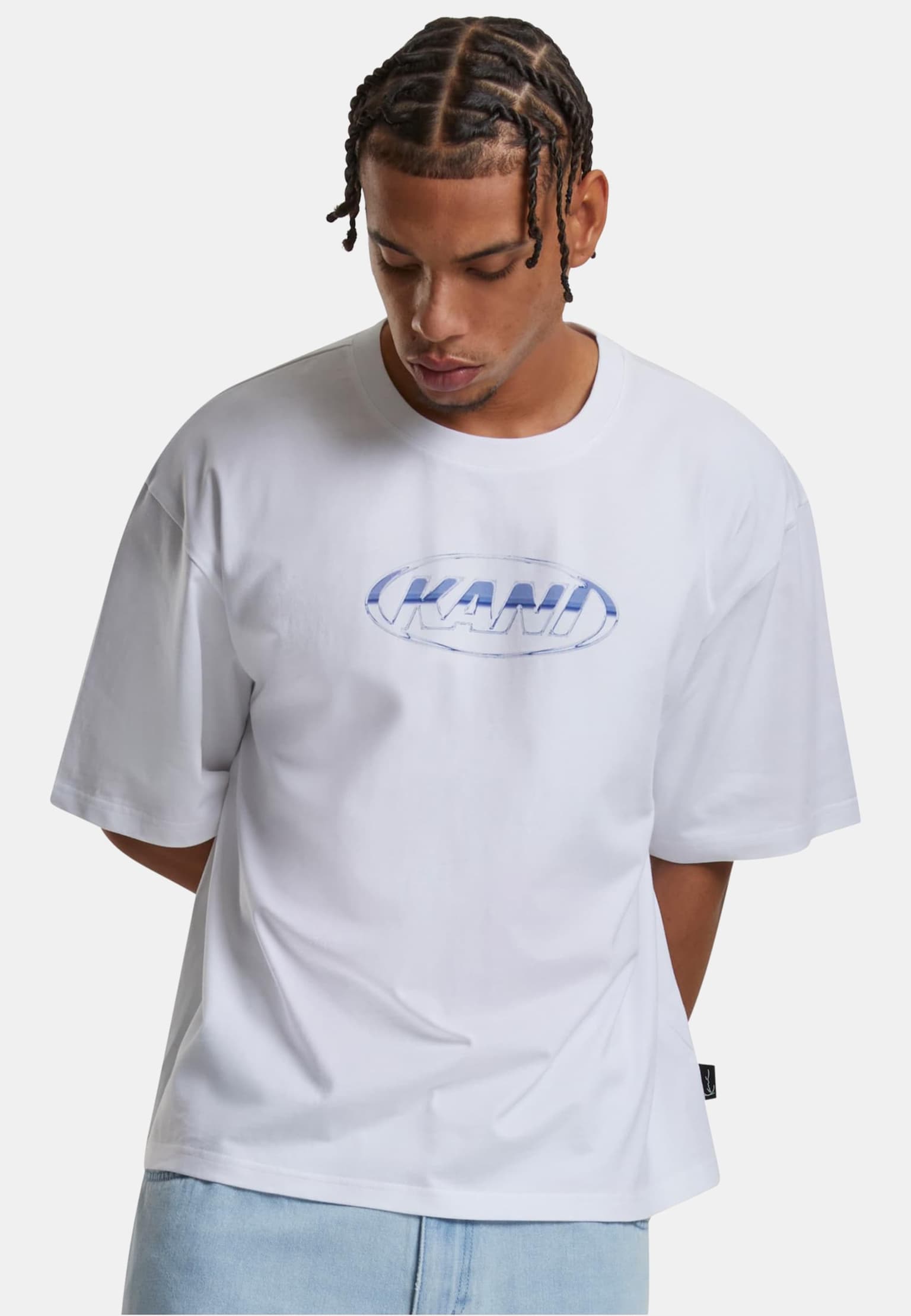 Karl Kani Woven Signature Chrome LOGo Crop Tee