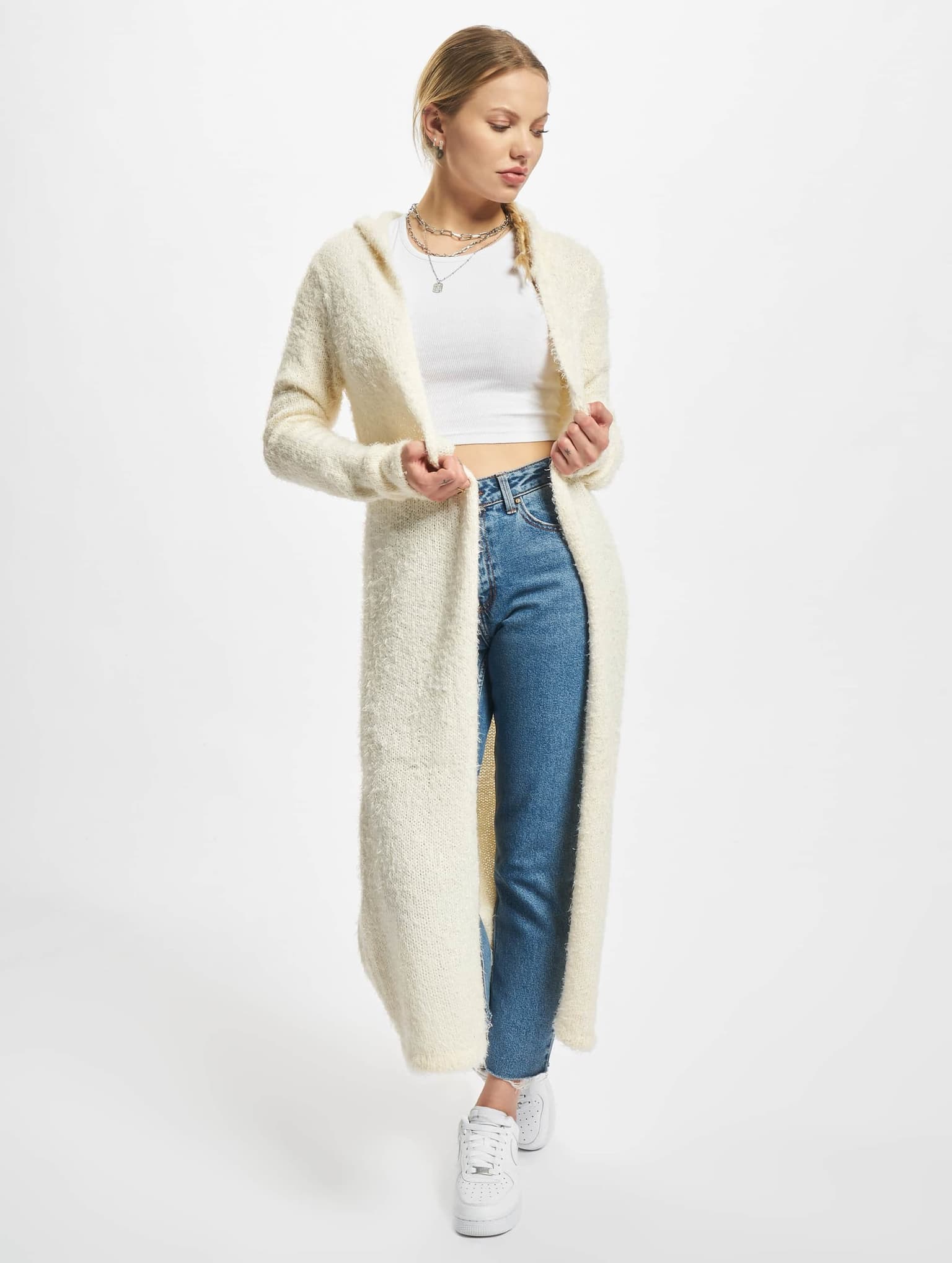 Urban Classics Ladies Hooded Feather Cardigan – Bild 4