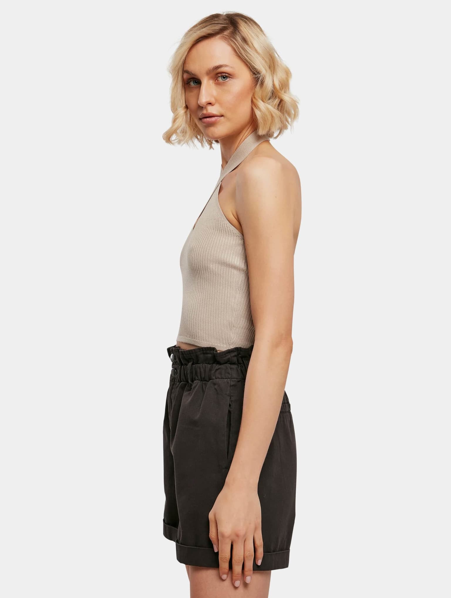 Urban Classics Ladies Rib Knit Crossed Neckholder Top – Bild 3