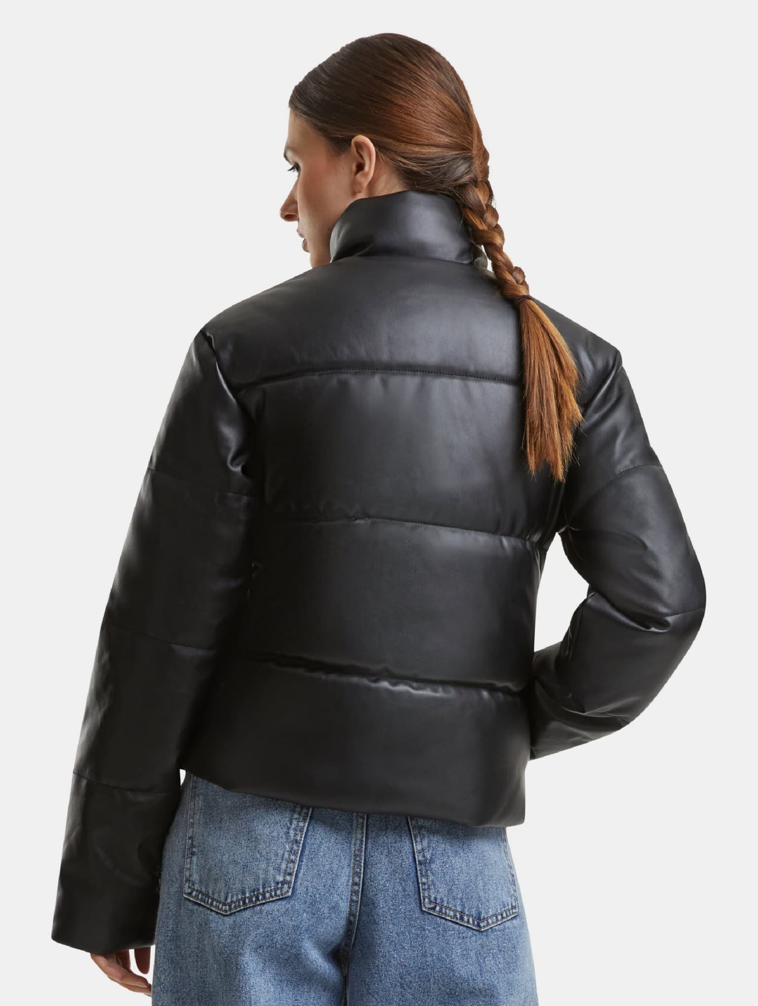 Urban Classics Ladies Synthetic Leather Puffer Jacket – Bild 2