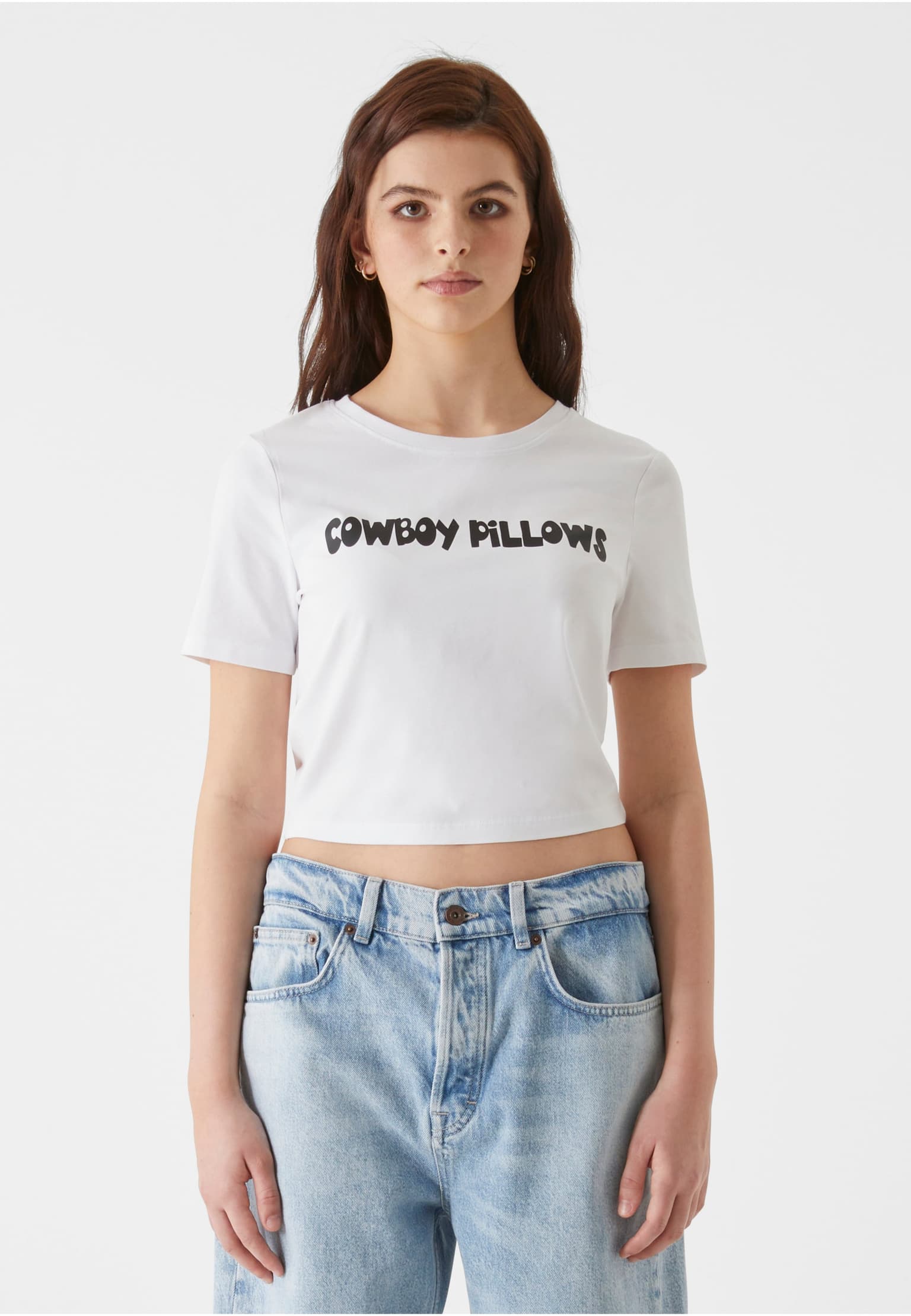 Lost Youth Ladies Cropped Tee - Cowboy Pillows