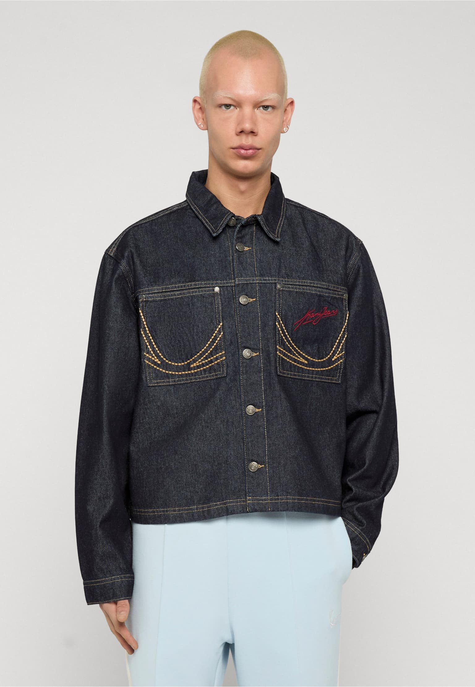 Karl Kani Jeans Cropped Rinsed Denim Jacket