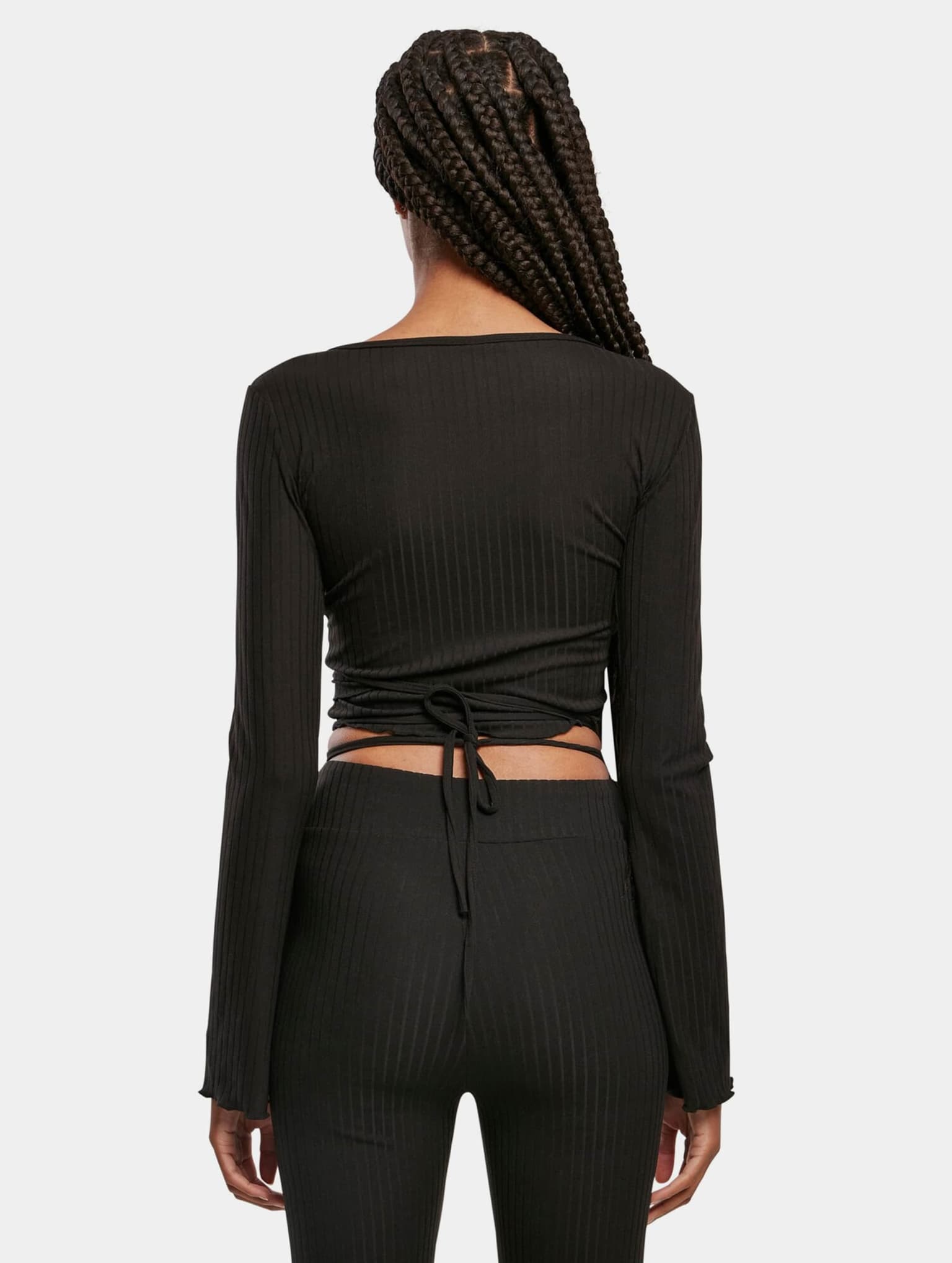 Urban Classics Ladies Cropped Rib Wrapped Longsleeve – Bild 2