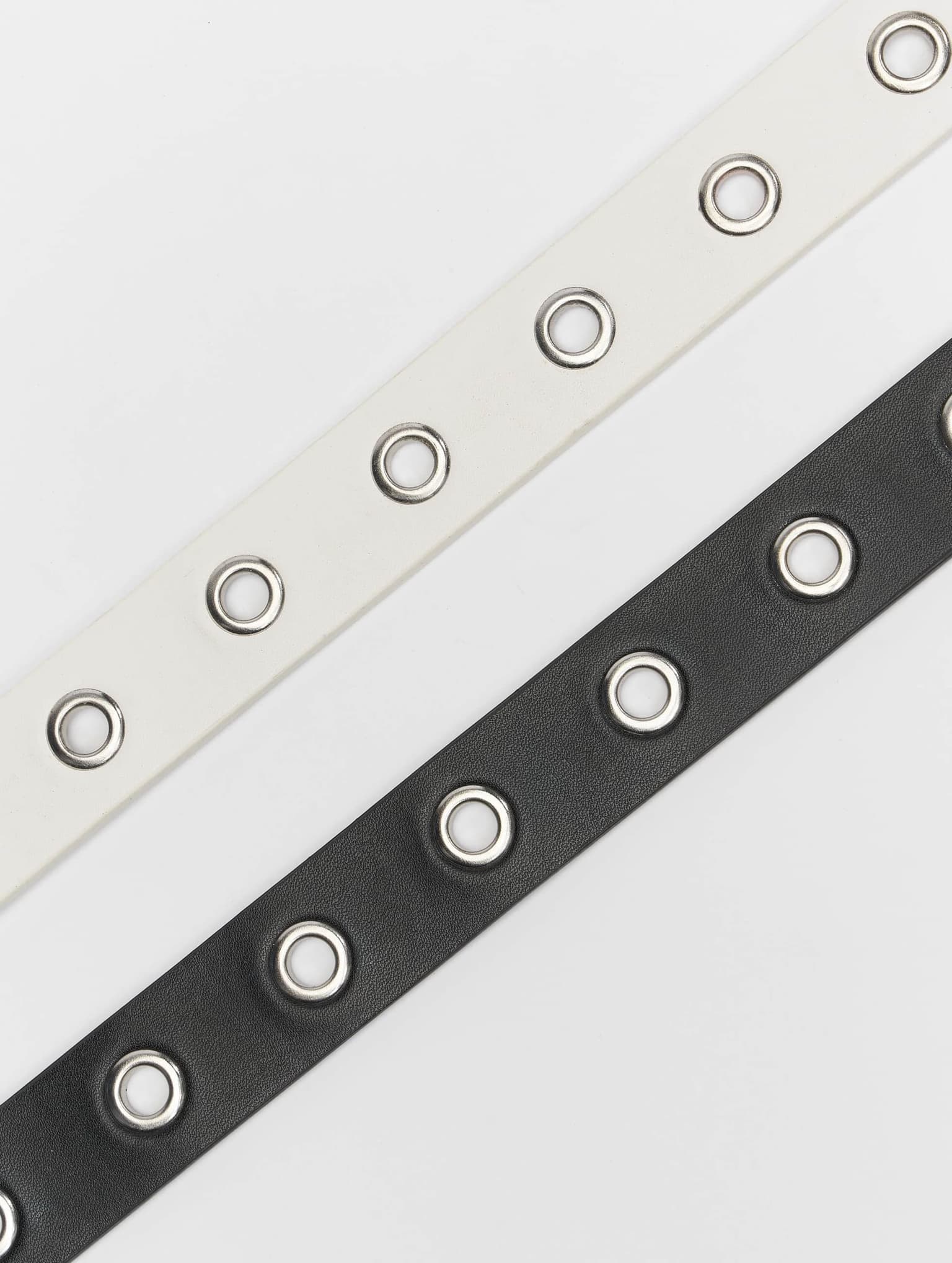 Urban Classics Synthetic Leather Eyelet Belt 2-Pack – Bild 4