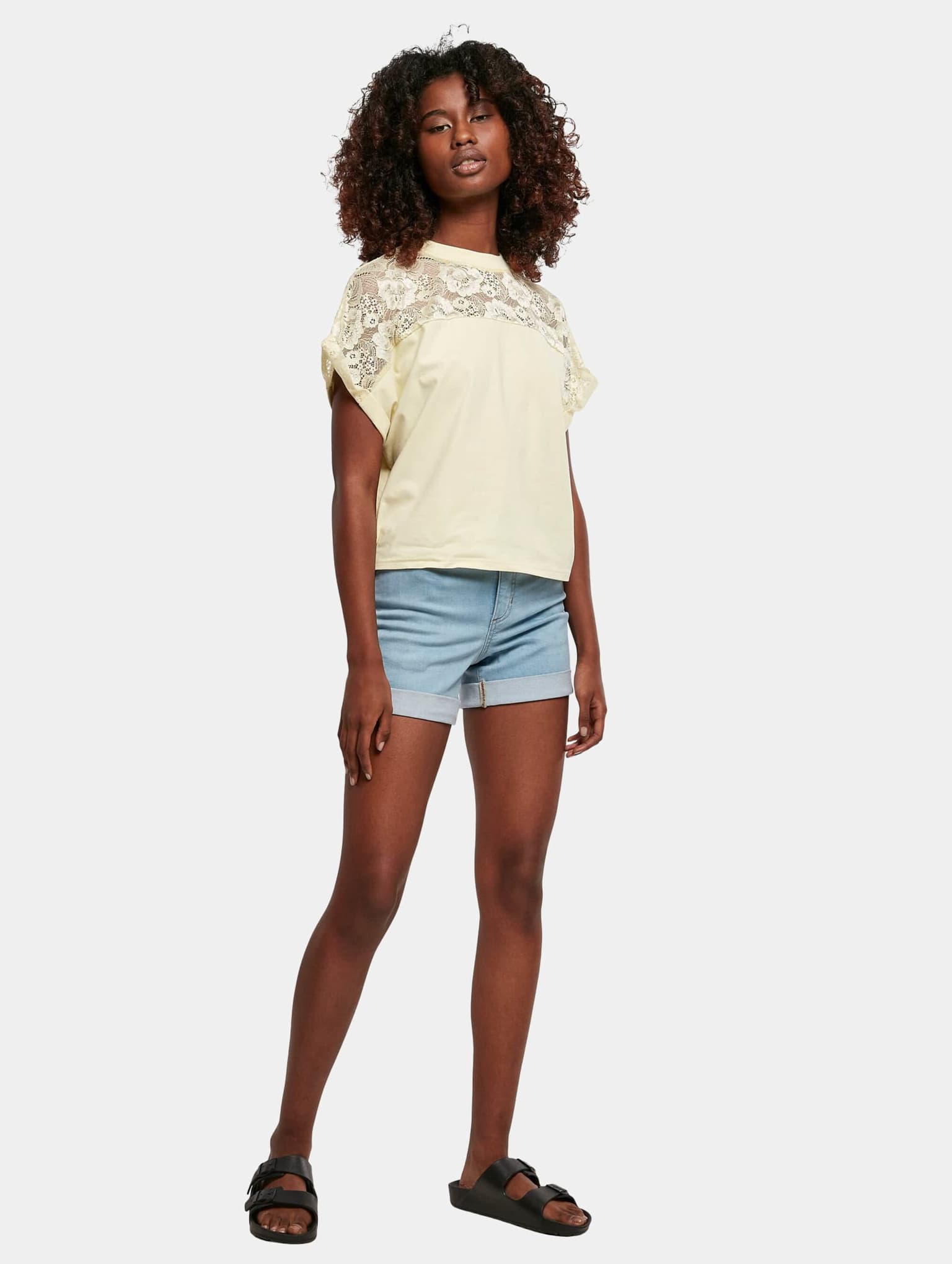 Urban Classics Ladies Short Oversized Lace Tee – Bild 4