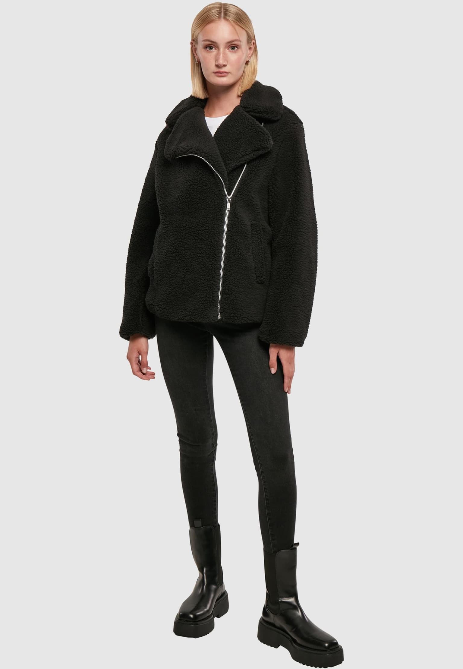 Urban Classics Ladies Sherpa Biker Jacket – Bild 3