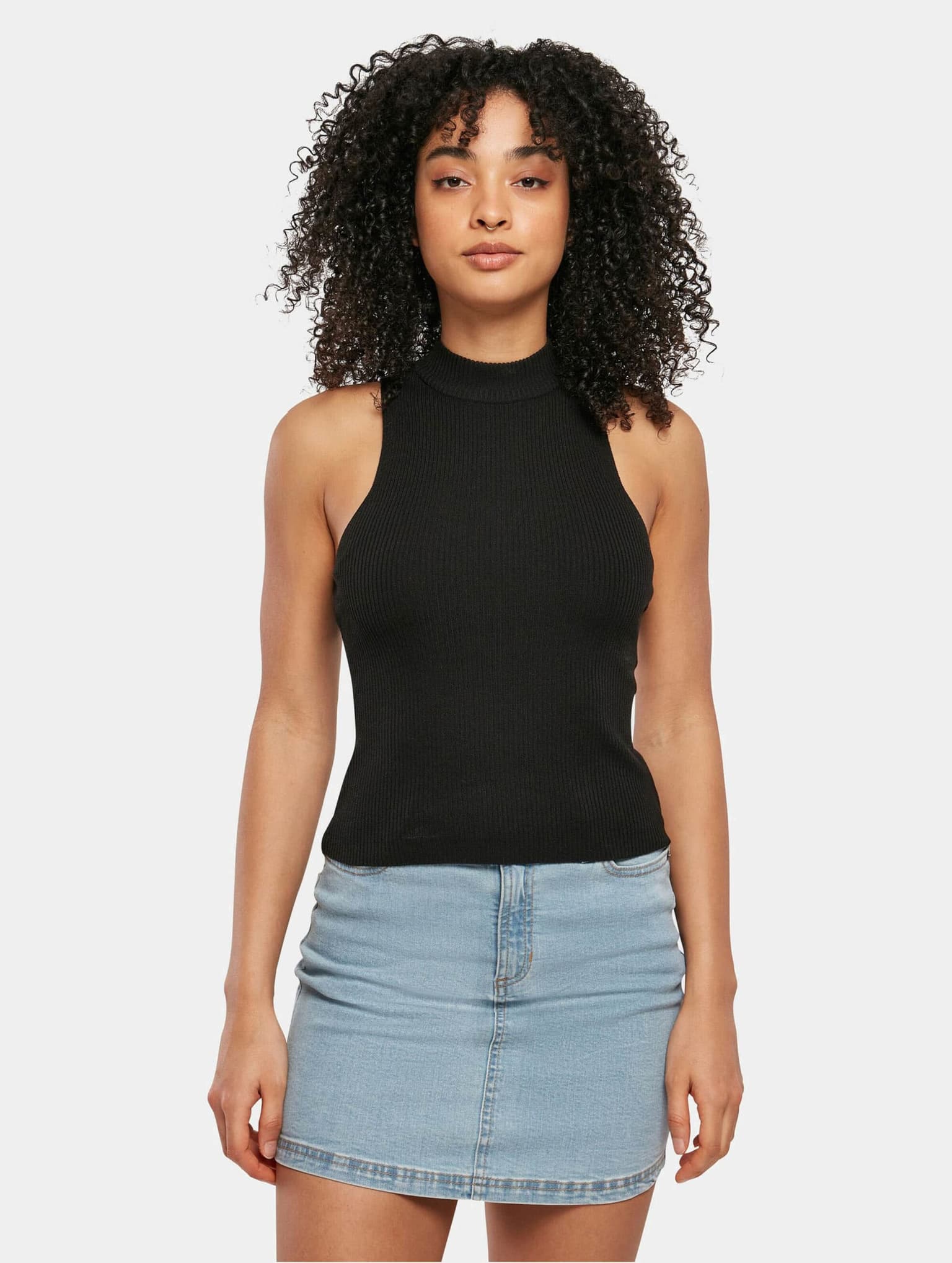 Urban Classics Ladies Short Rib Knit Turtleneck Top – Bild 3
