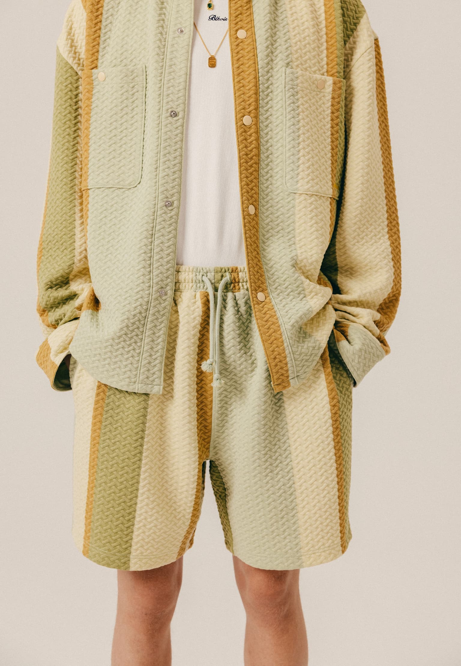 BLKVIS Striped Quilted Short