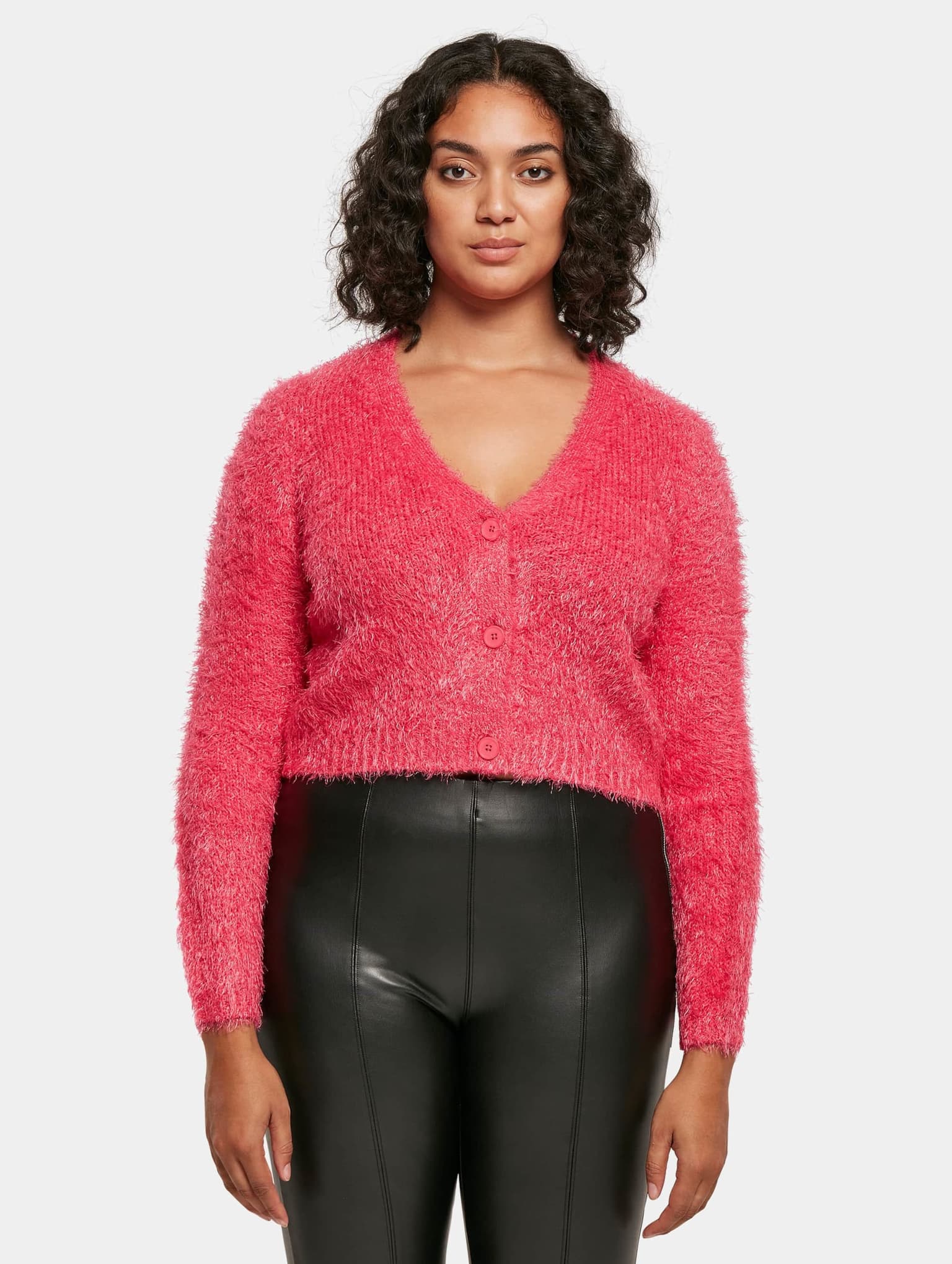 Urban Classics Ladies Cropped Feather Cardigan – Bild 3