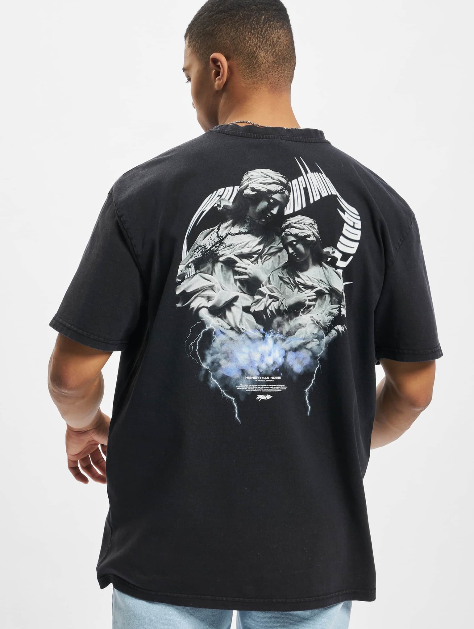 MJ Gonzales HIGHER THAN HEAVEN V.2 Acid Washed Heavy Oversize Tee – Bild 2