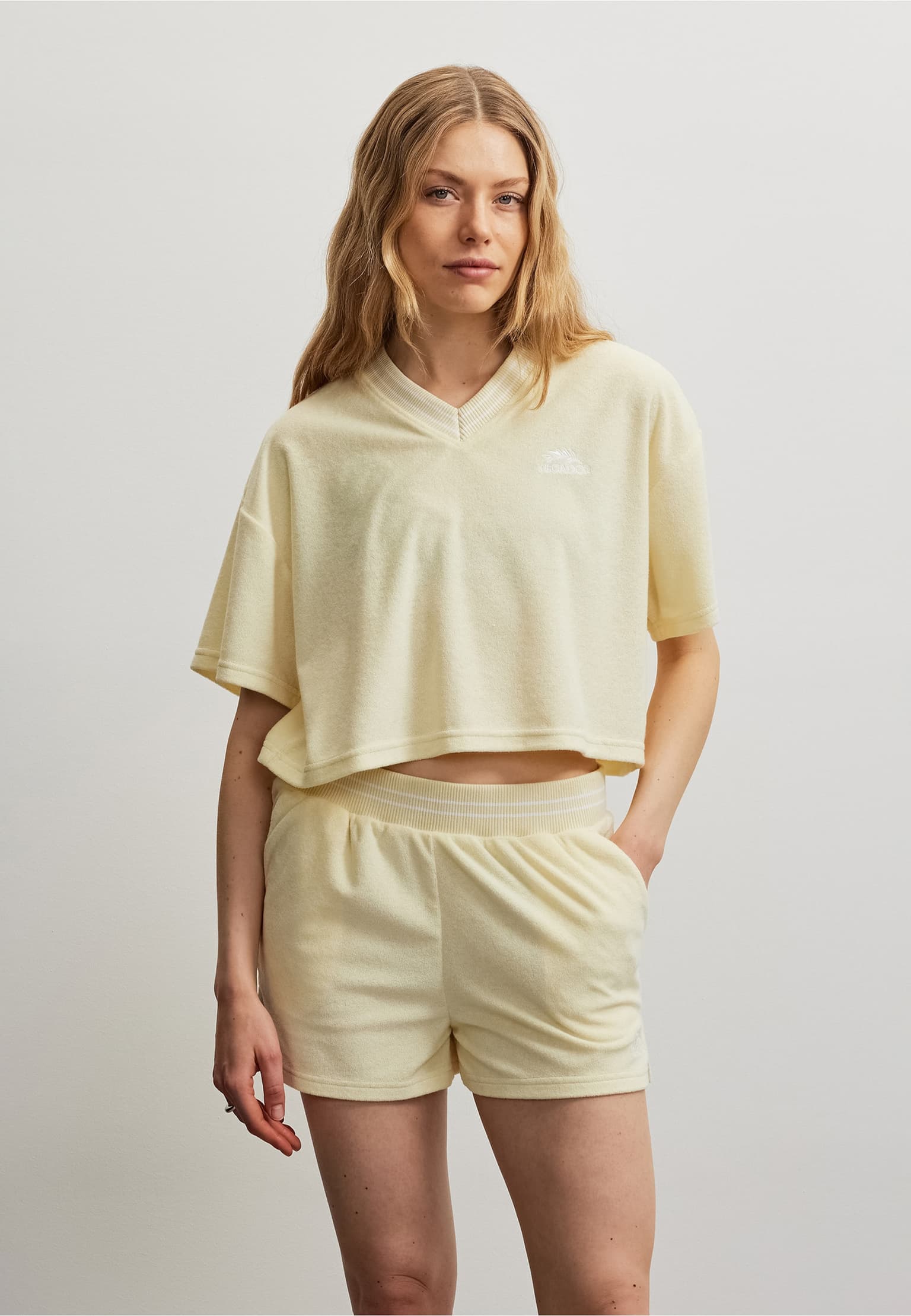PEGADOR Anastasia Cropped Frottee Tee