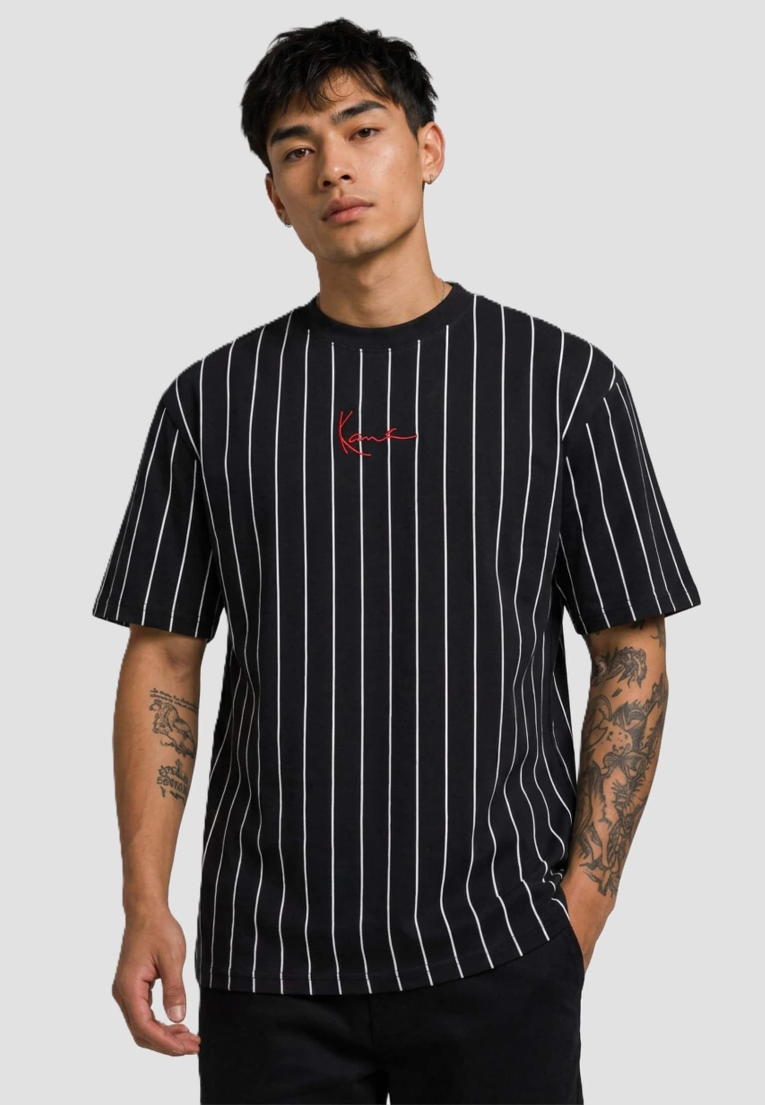Karl Kani Small Signature Pinstripe Tee black
