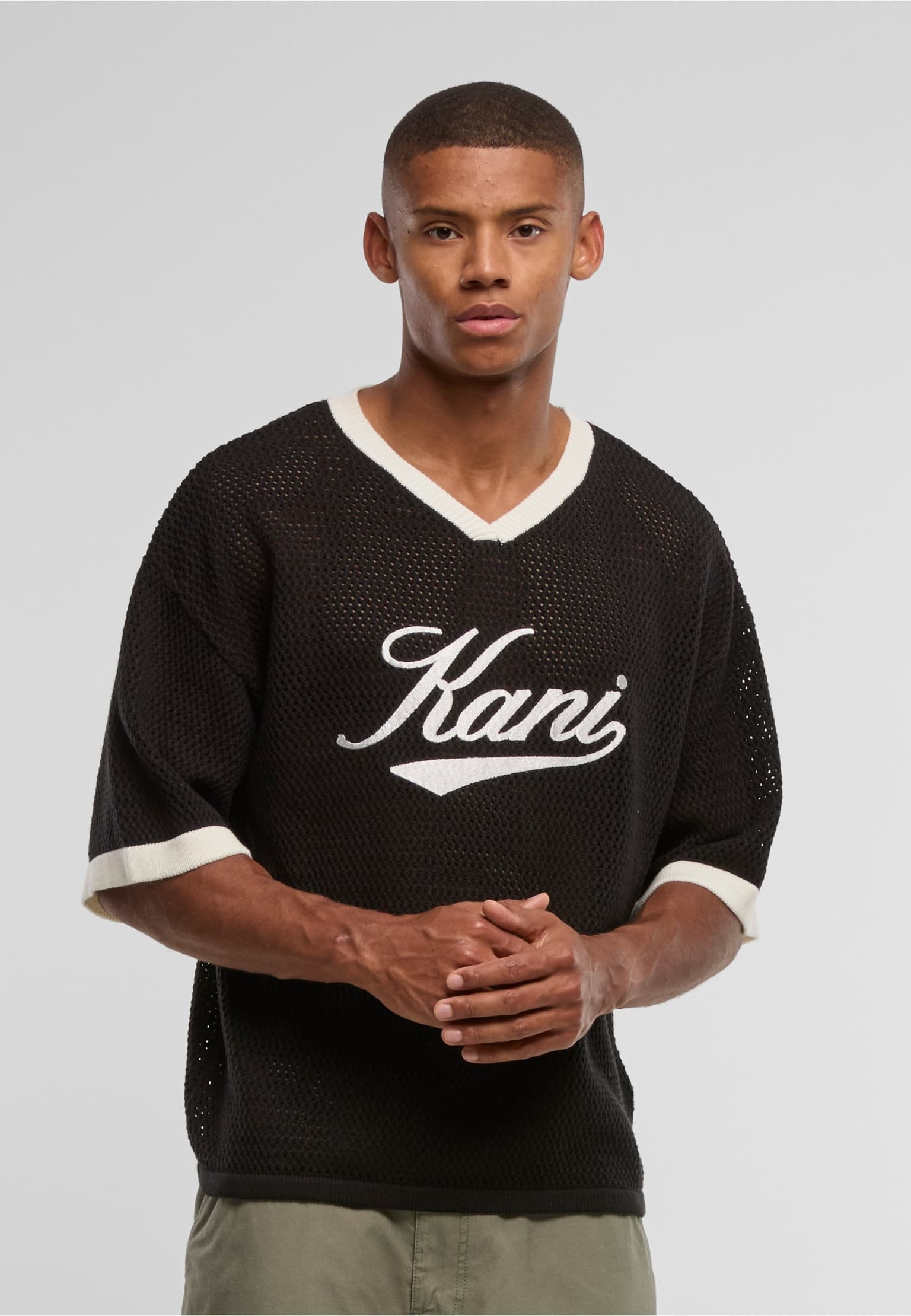 Karl Kani Cursive Varsity Crochet Boxy T-Shirt