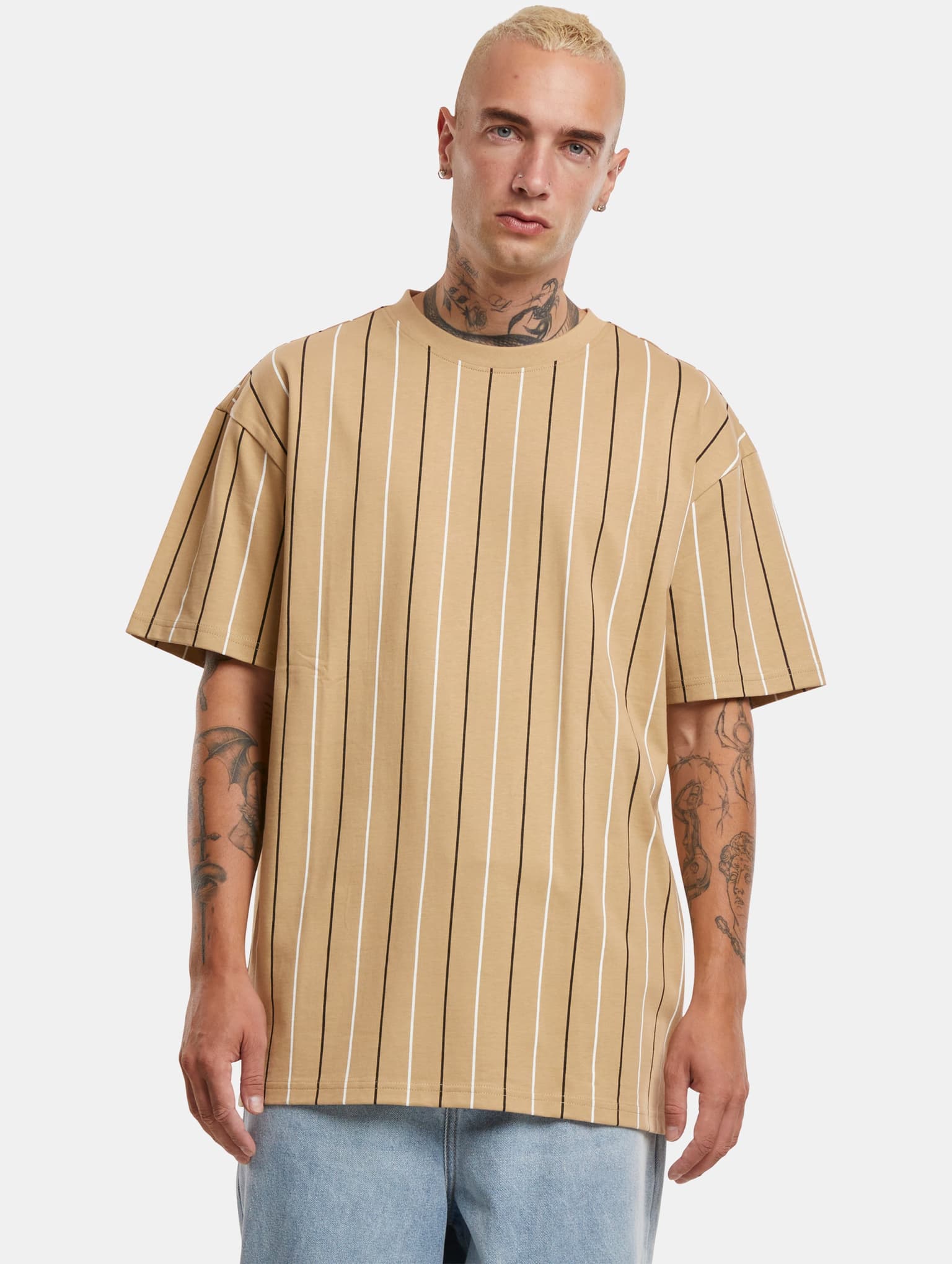 Urban Classics Printed Pinstripe Tee