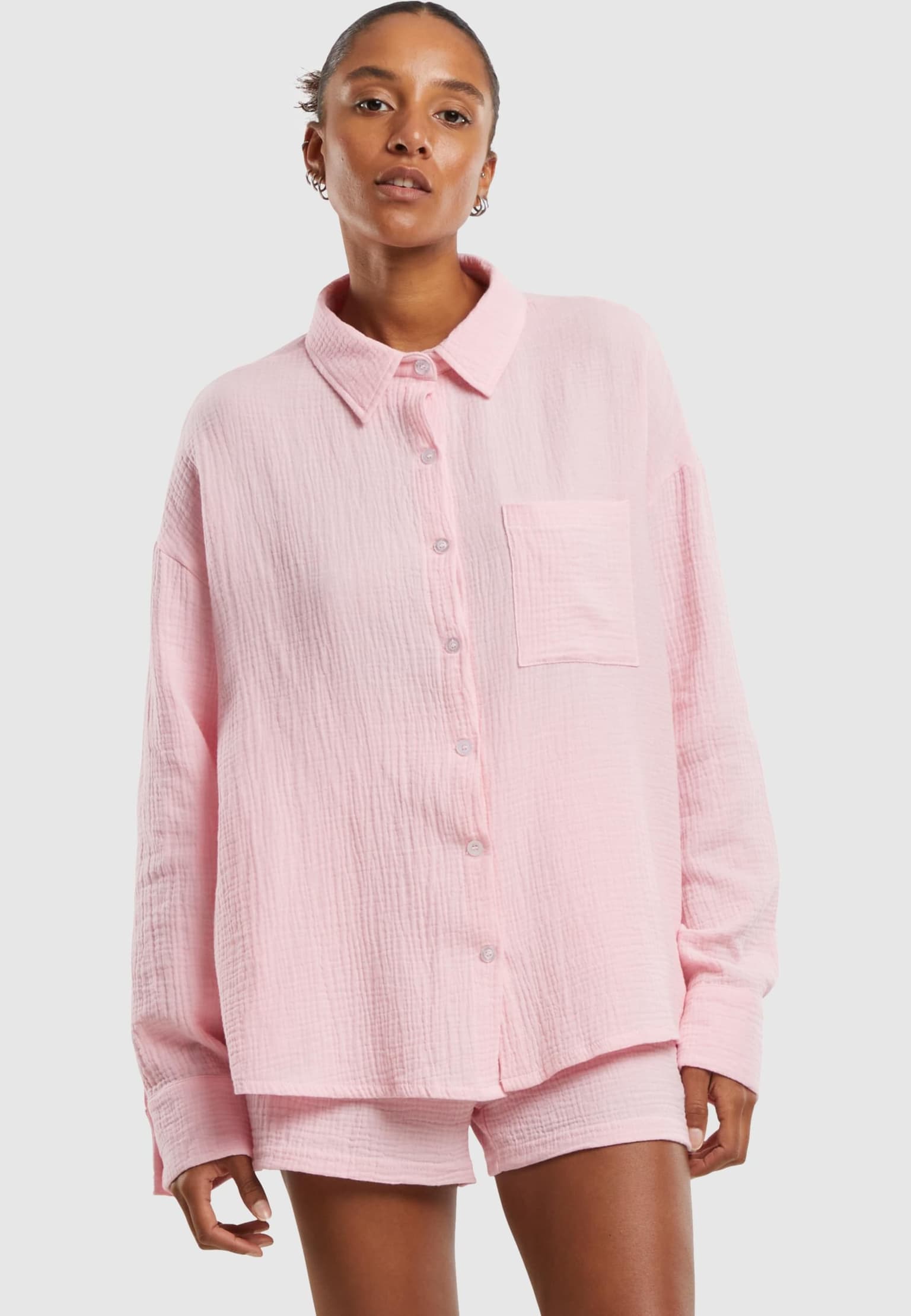 Urban Classics Ladies Oversized Musselin Blouse
