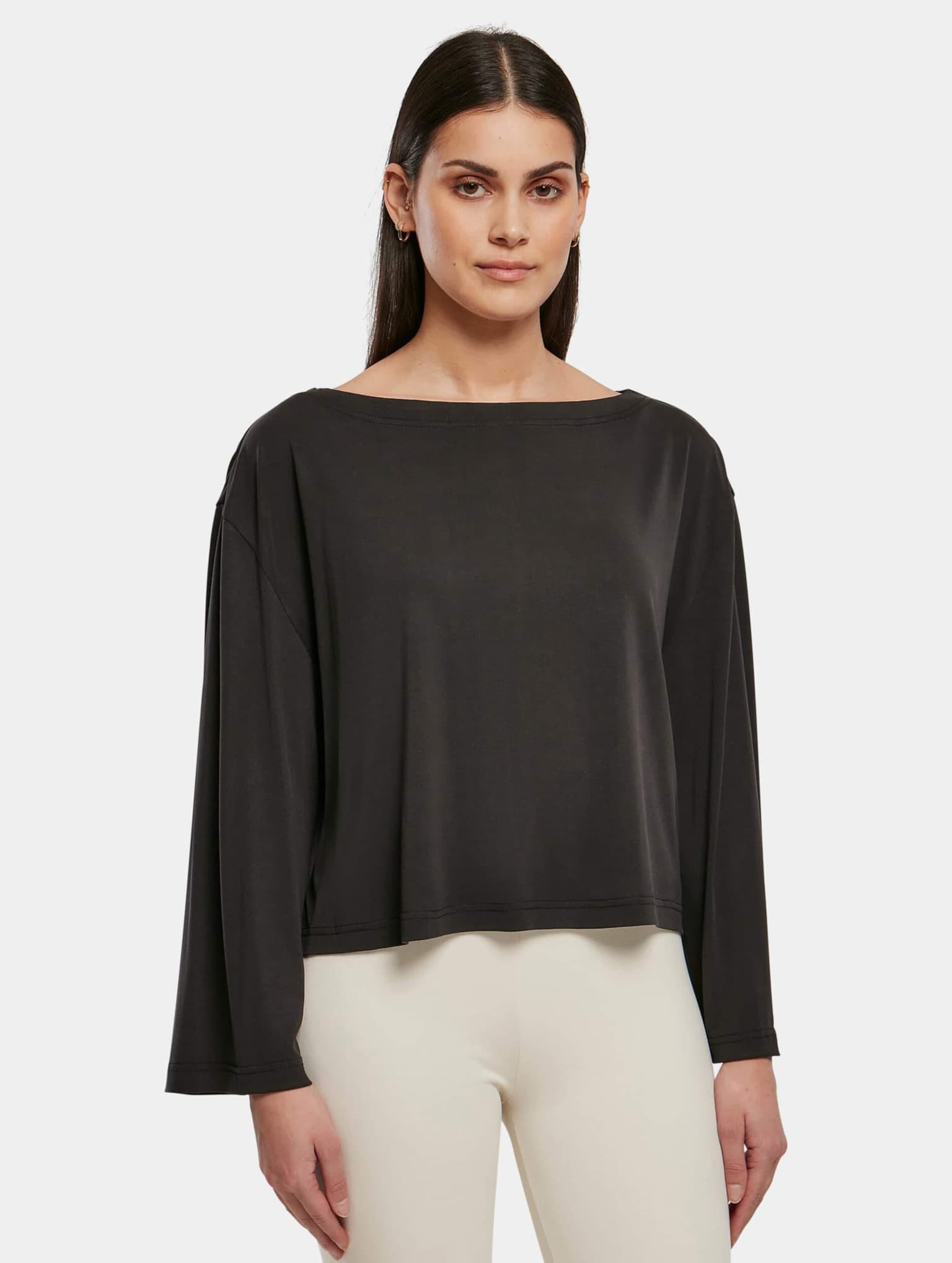Urban Classics Ladies Short Modal Bateau Necklinie Longsleeve