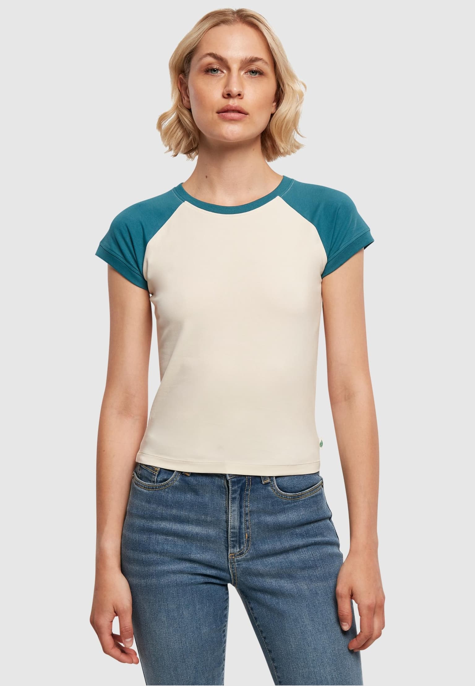 Urban Classics Ladies Essentials Stretch Short Retro Baseball Tee