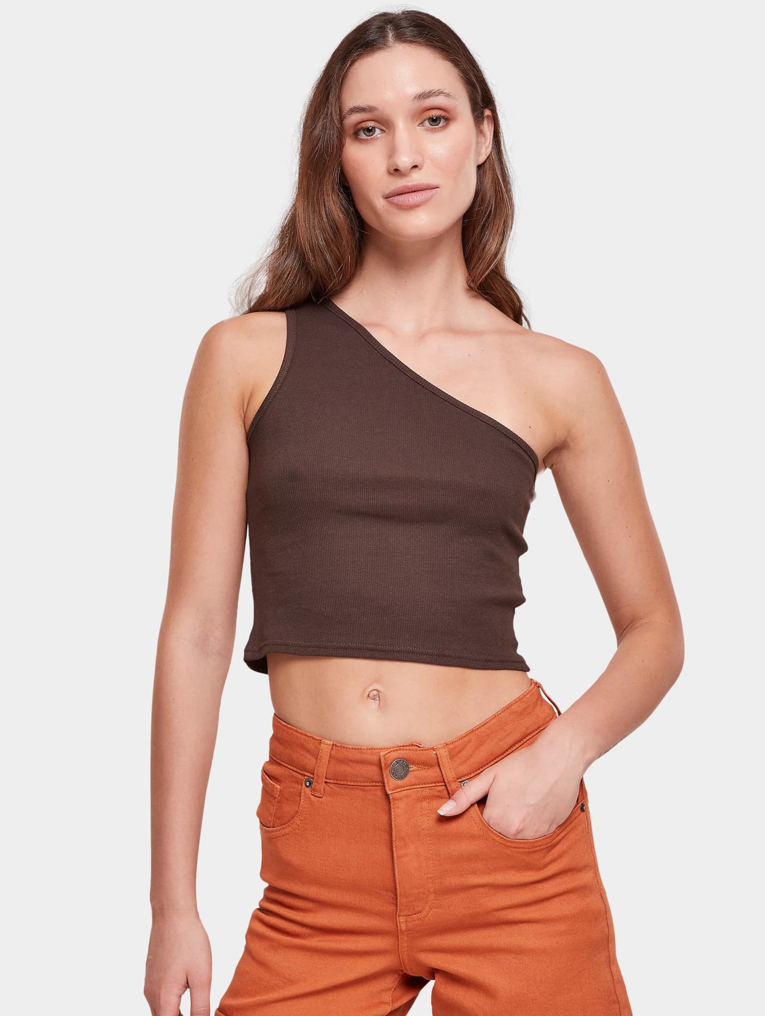 Urban Classics Ladies Cropped Asymmetric Top