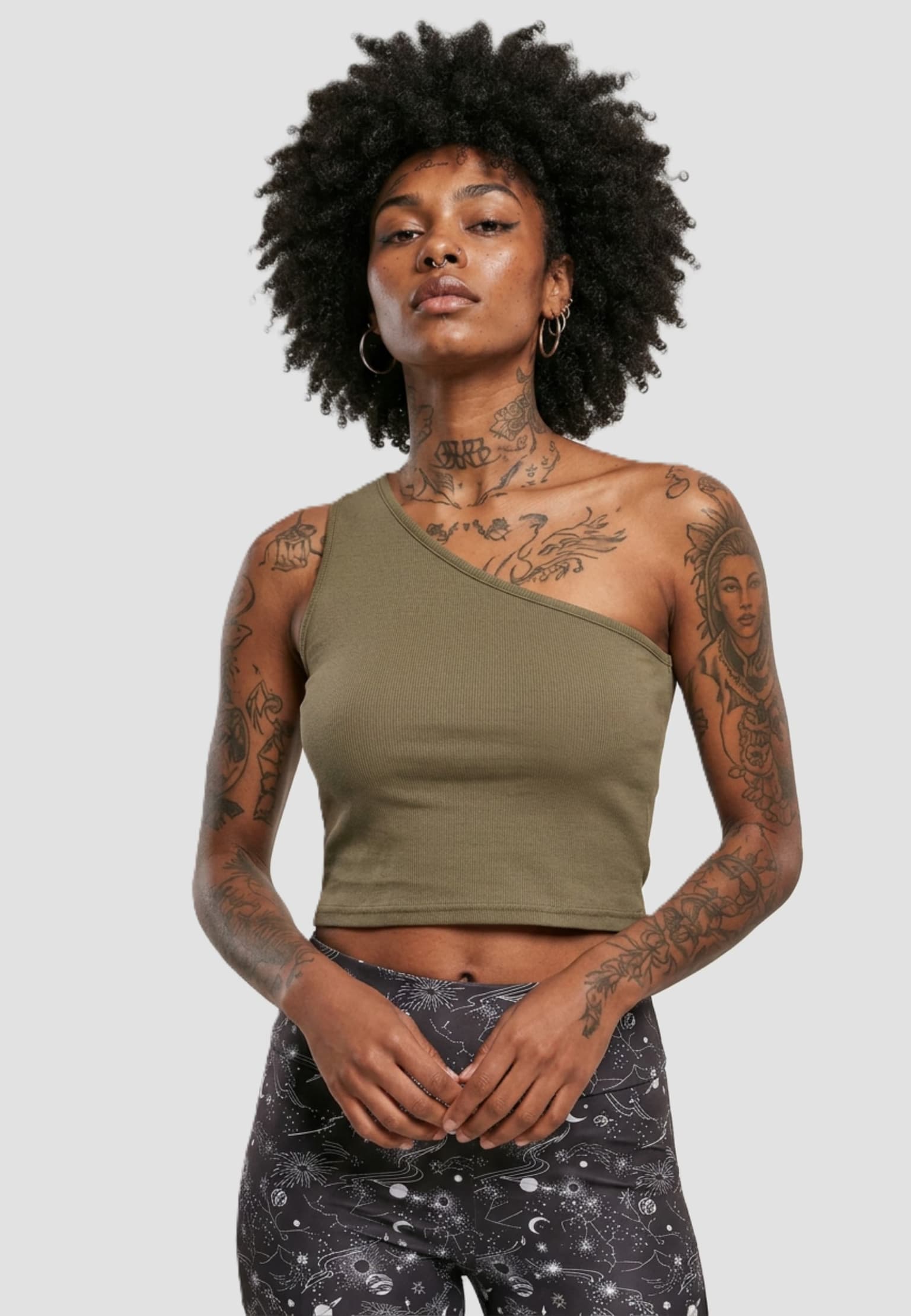 Urban Classics Ladies Cropped Asymmetric Top