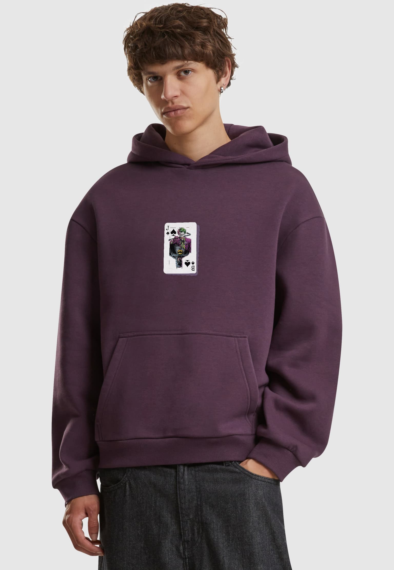 Merchcode Batman the Joker Card Fluffy Hoodie