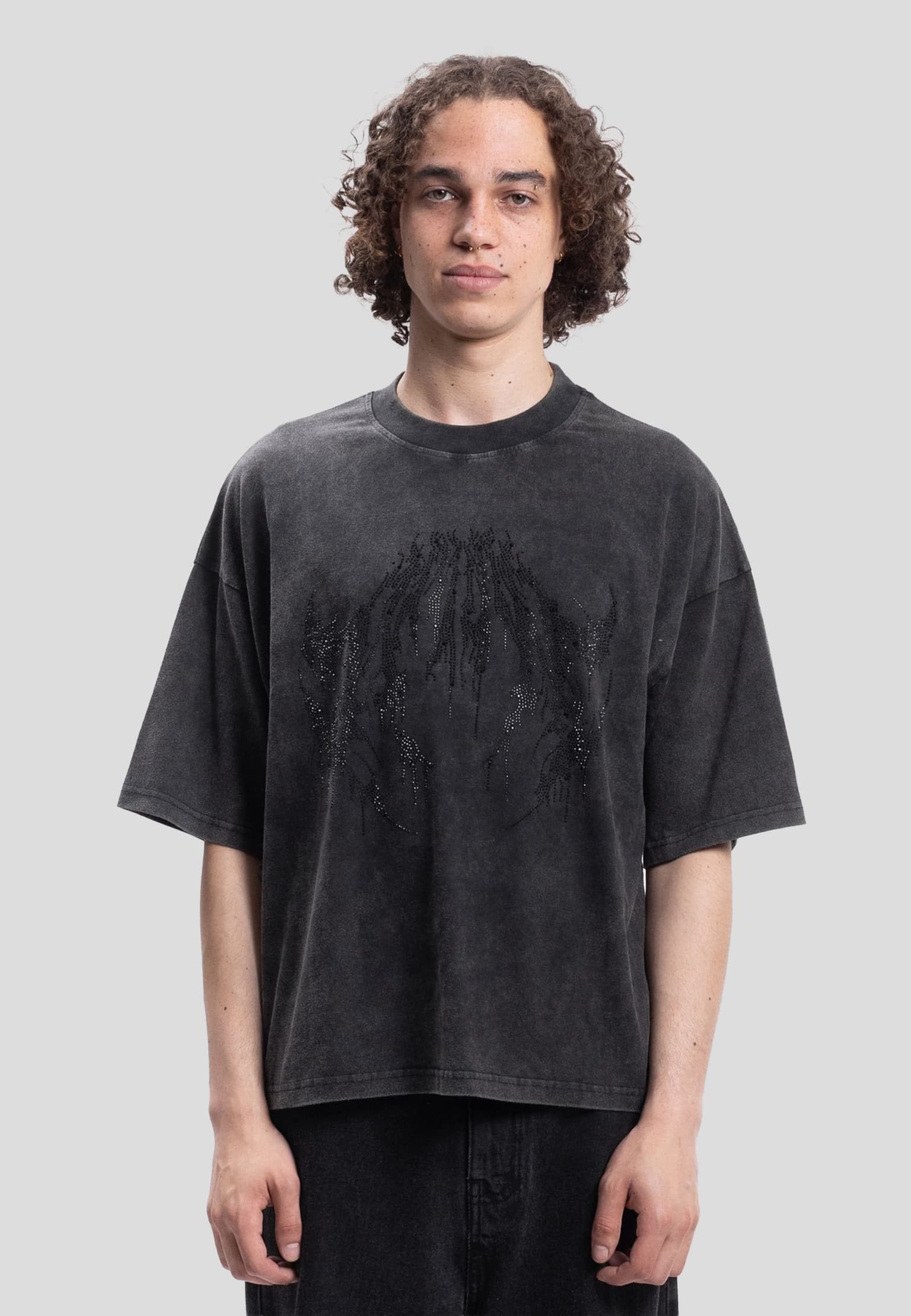Favela RHINESTONE DEATH METAL TSHIRT