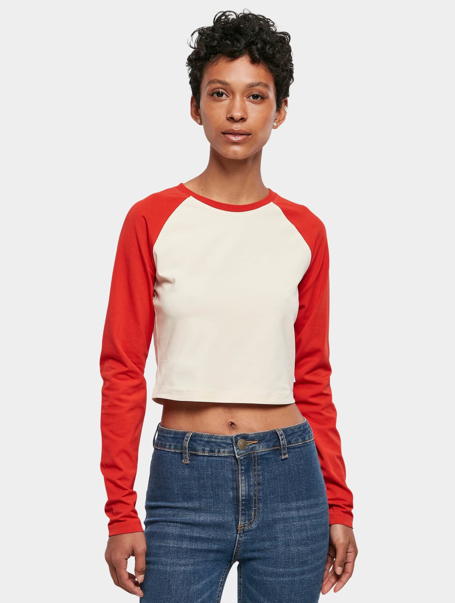 Urban Classics Ladies Essentials Cropped Retro Baseball Longsleeve