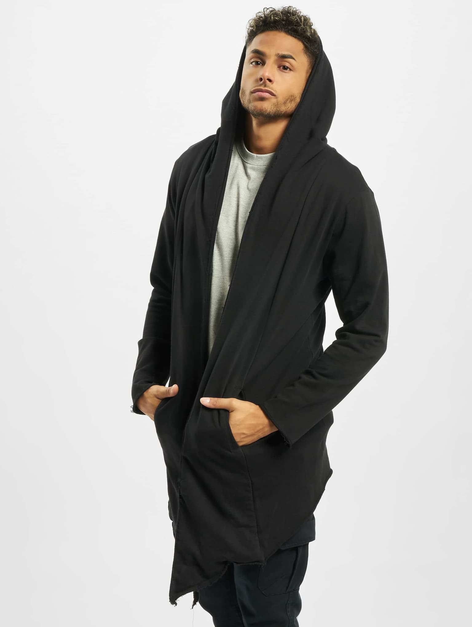 Urban Classics Long Hooded Open Edge Cardigan