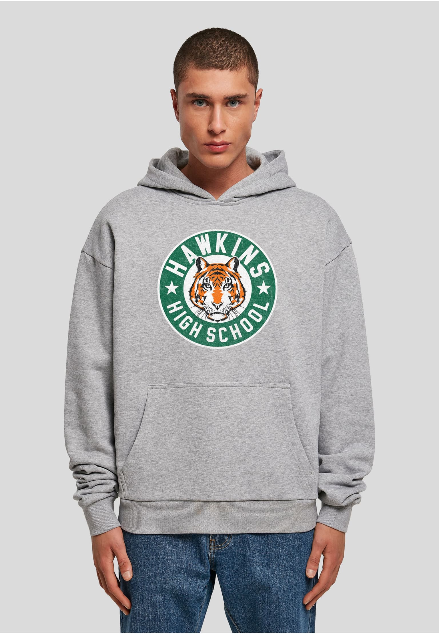 Merchcode Stranger Things Hawkins Tigers Heavy Oversize Hoody