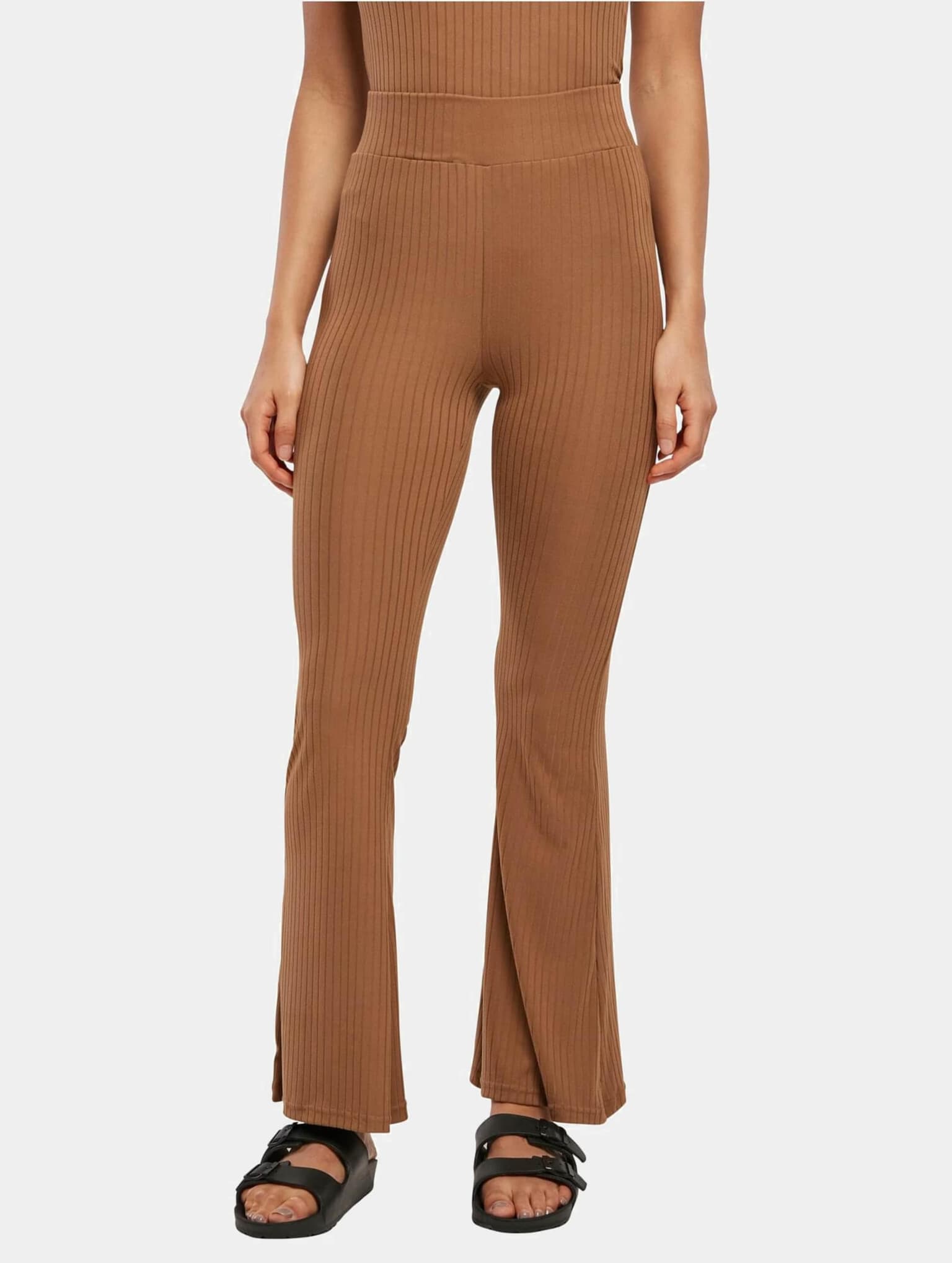 Urban Classics Ladies High Waist Rib Flared Leggings