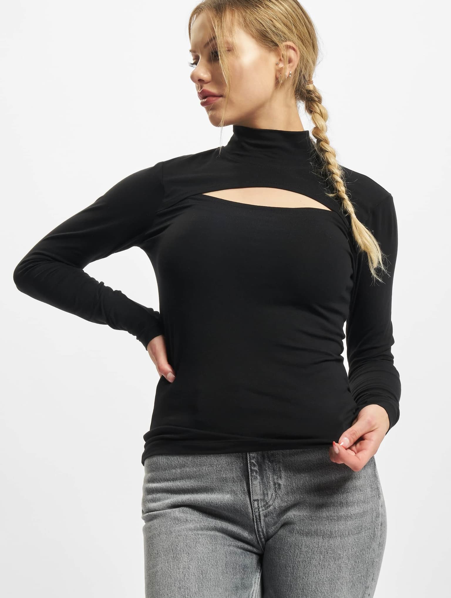Urban Classics Ladies Cut-Out Turtleneck Longsleeve