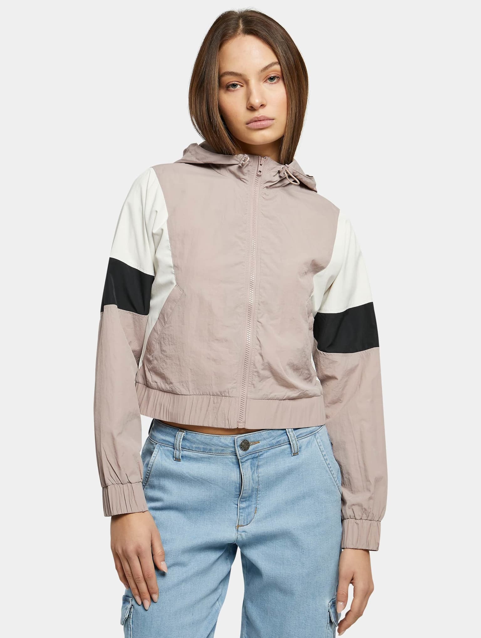 Urban Classics Ladies Short 3-Tone Crinkle Jacket