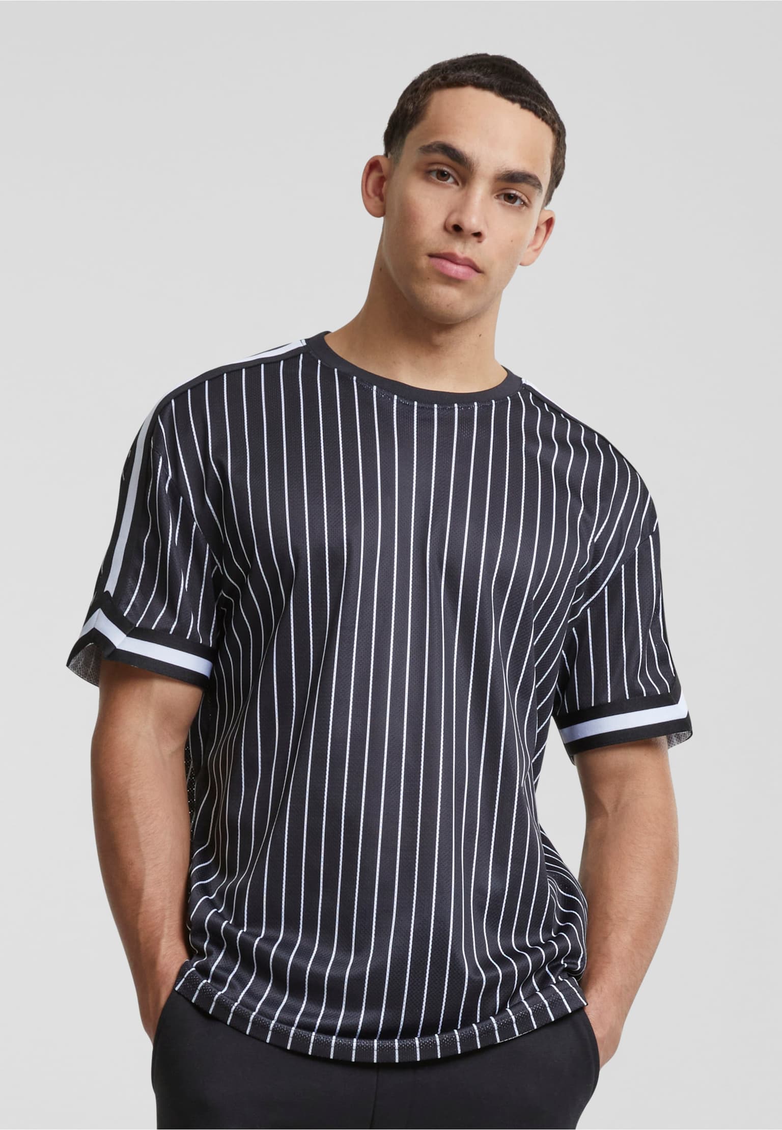 Urban Classics Oversized Striped Mesh Tee