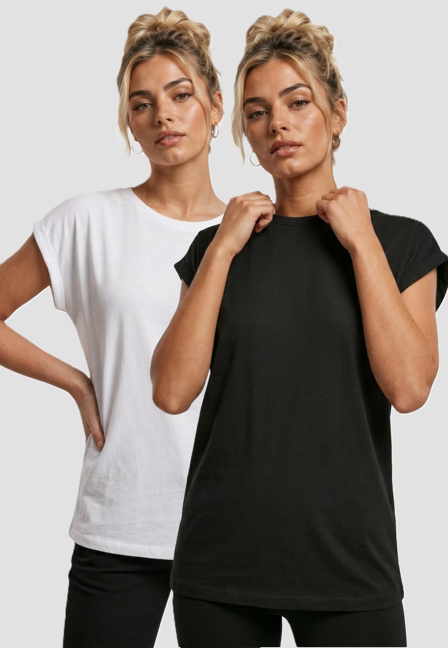 Urban Classics Ladies Extended Shoulder Tee 2-Pack